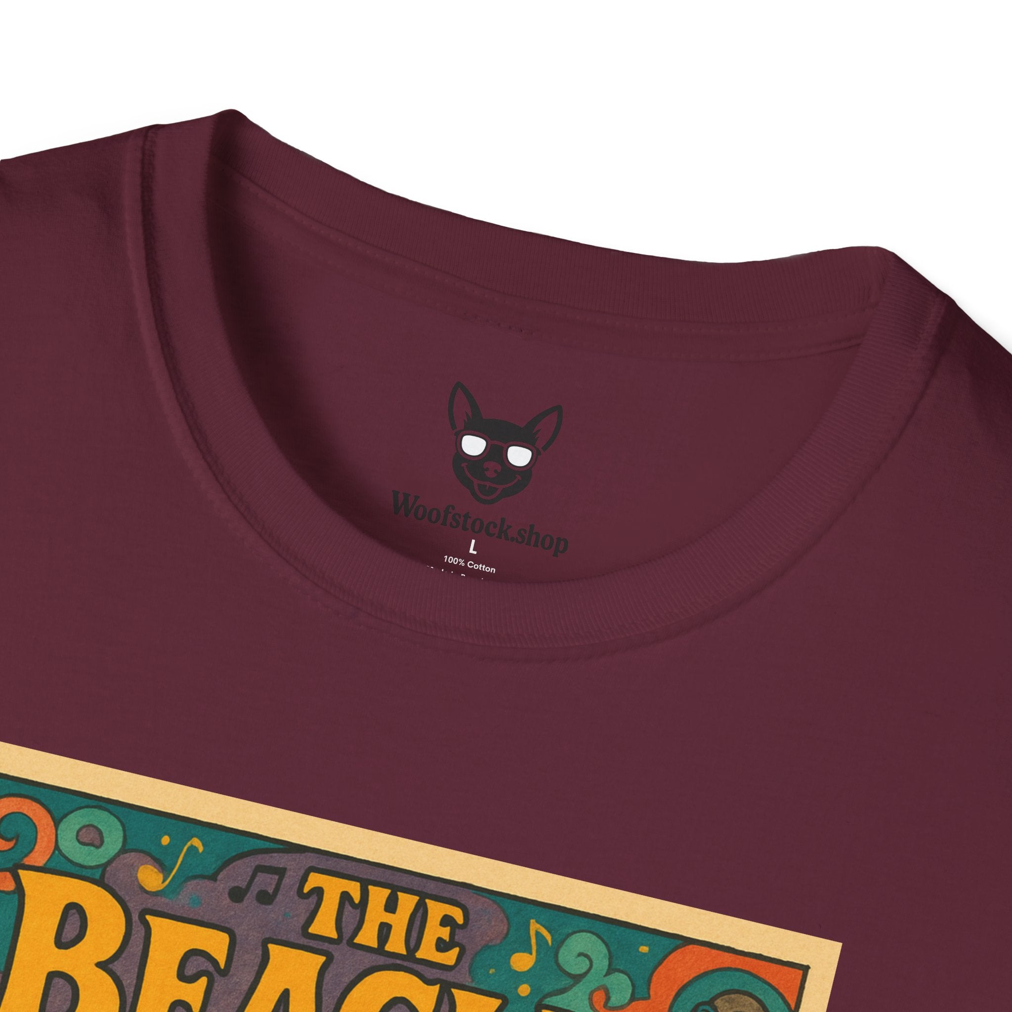 The Beatles Concert Poster Dog Parody Unisex Softstyle T-Shirt -- Funny Dog Concert Tee for Music and Dog Lovers