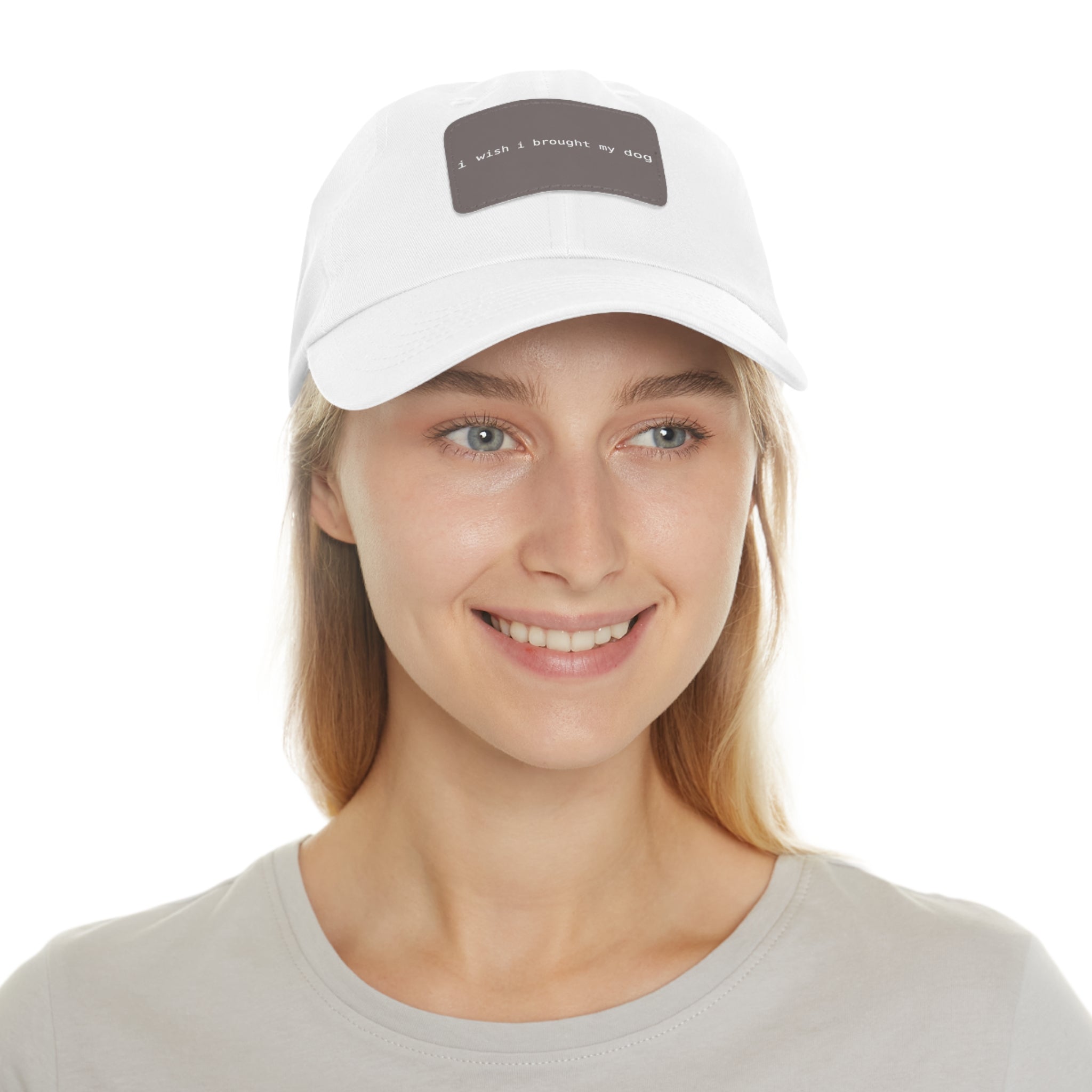 I Wish I Brought My Dog Hat with Patch (Rectangle) -- Funny Hat for Dog Lovers