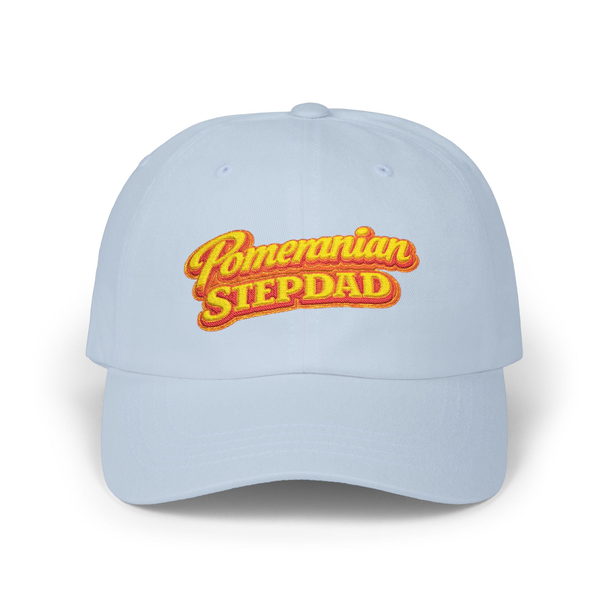 Pomeranian Stepdad Dad Cap — Embroidered Baseball Hat for Dog Lovers