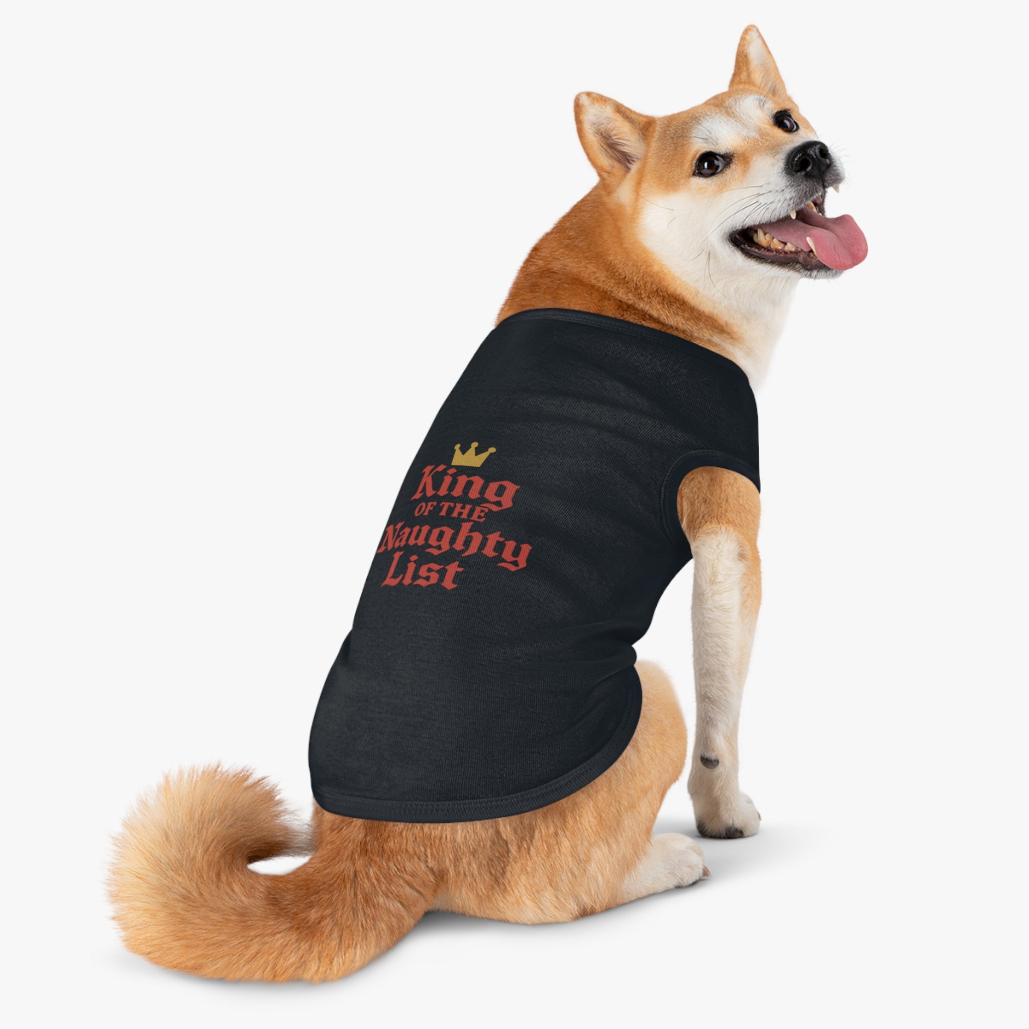 King of the Naughty List Dog Tank Top -- Funny Christmas Apparel for Dogs