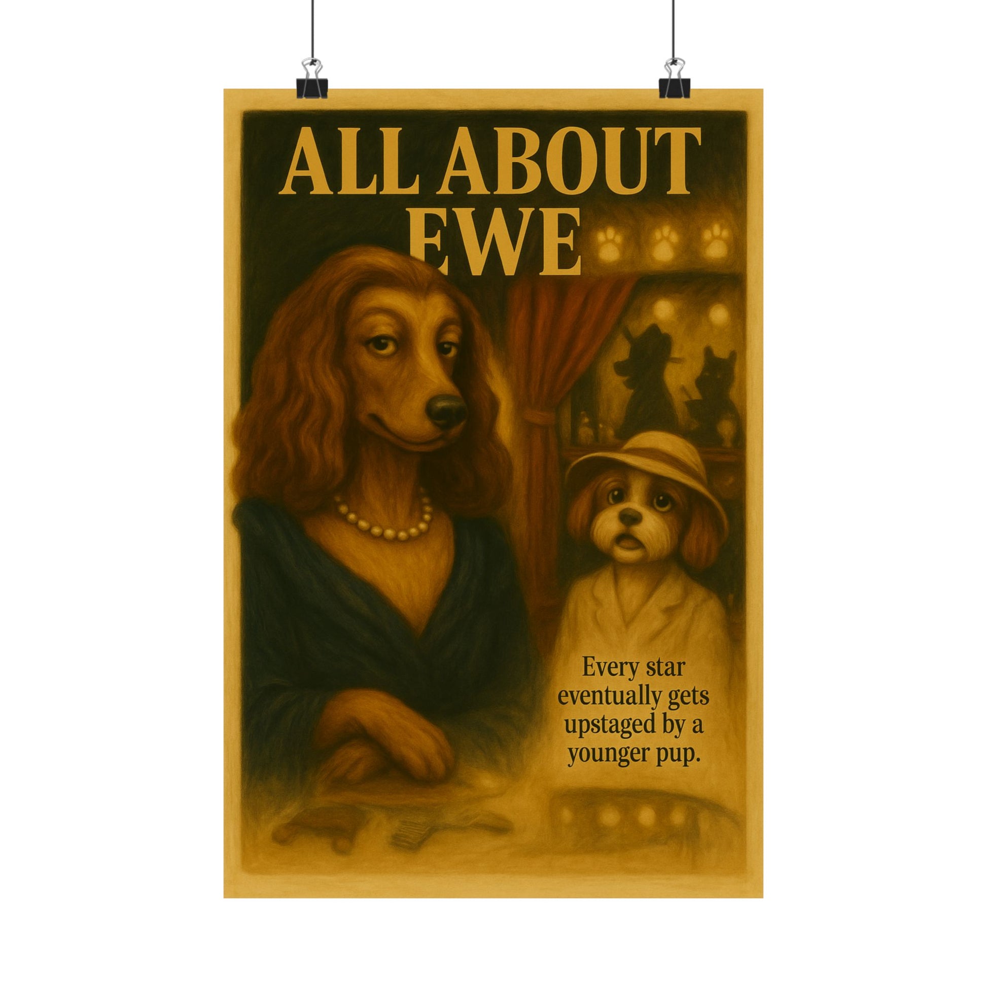 All About Eve Movie Poster Dog Parody -- All About Ewe -- Movie Parody Wall Art -- Perfect for Pet and Movie Lovers