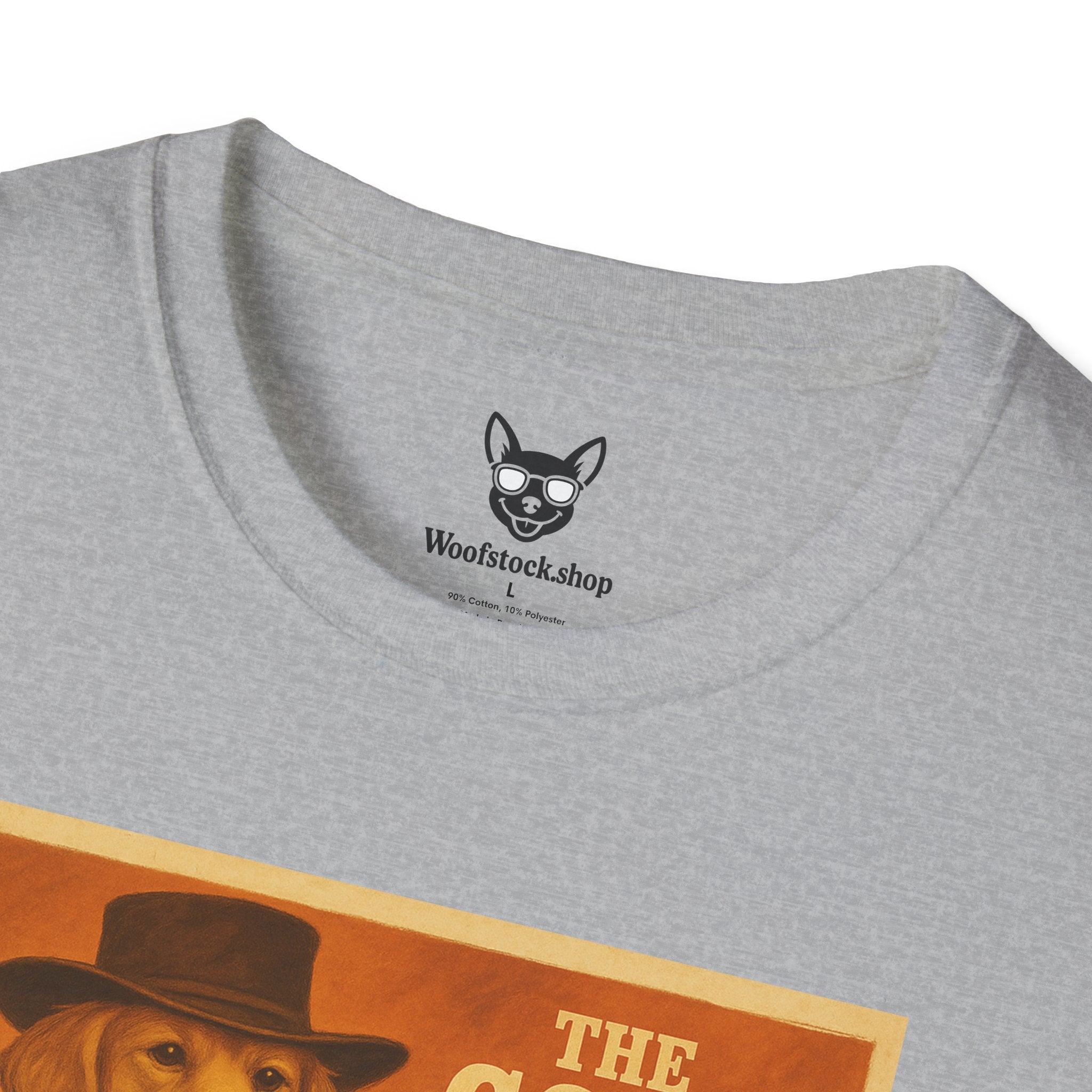 The Good, The Bad, & The Ugly Movie Poster Dog Parody Unisex Softstyle T-Shirt – Funny Movie Tee for Film and Dog Lovers