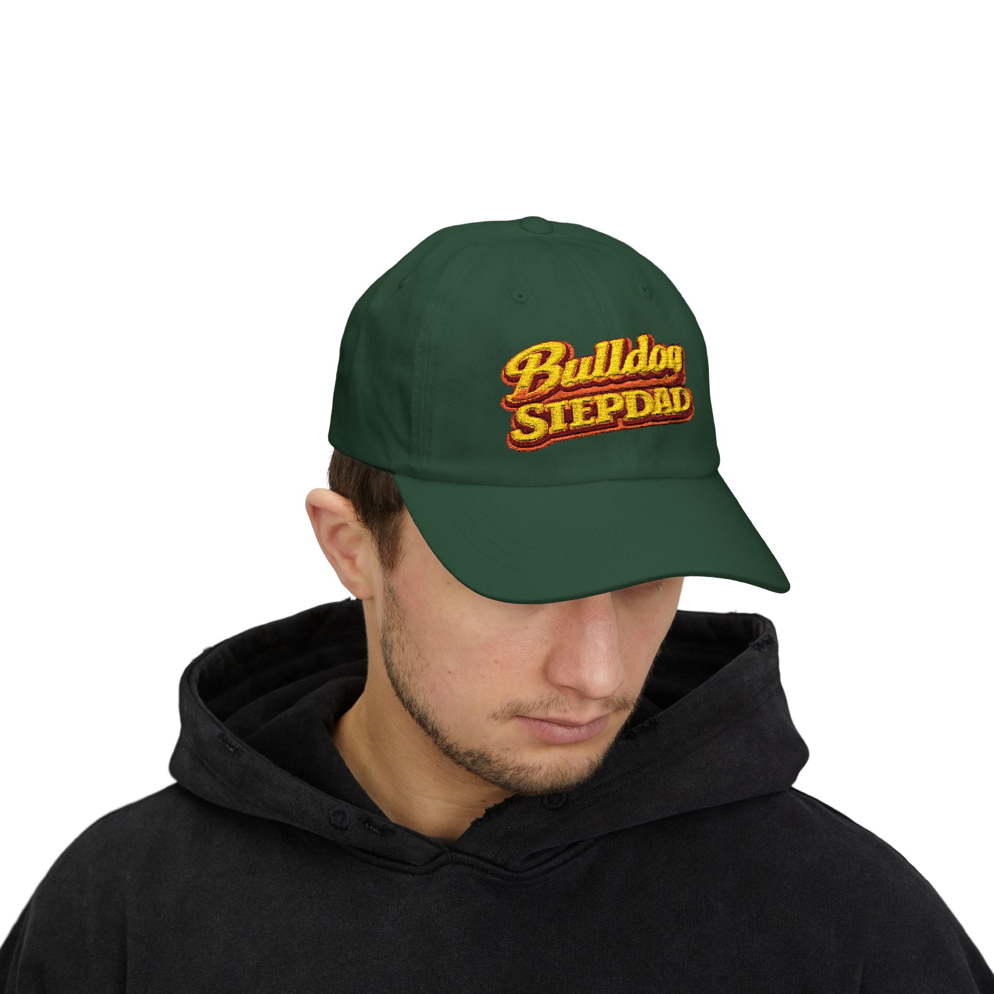 Bulldog Stepdad Dad Cap — Embroidered Baseball Hat for Dog Lovers