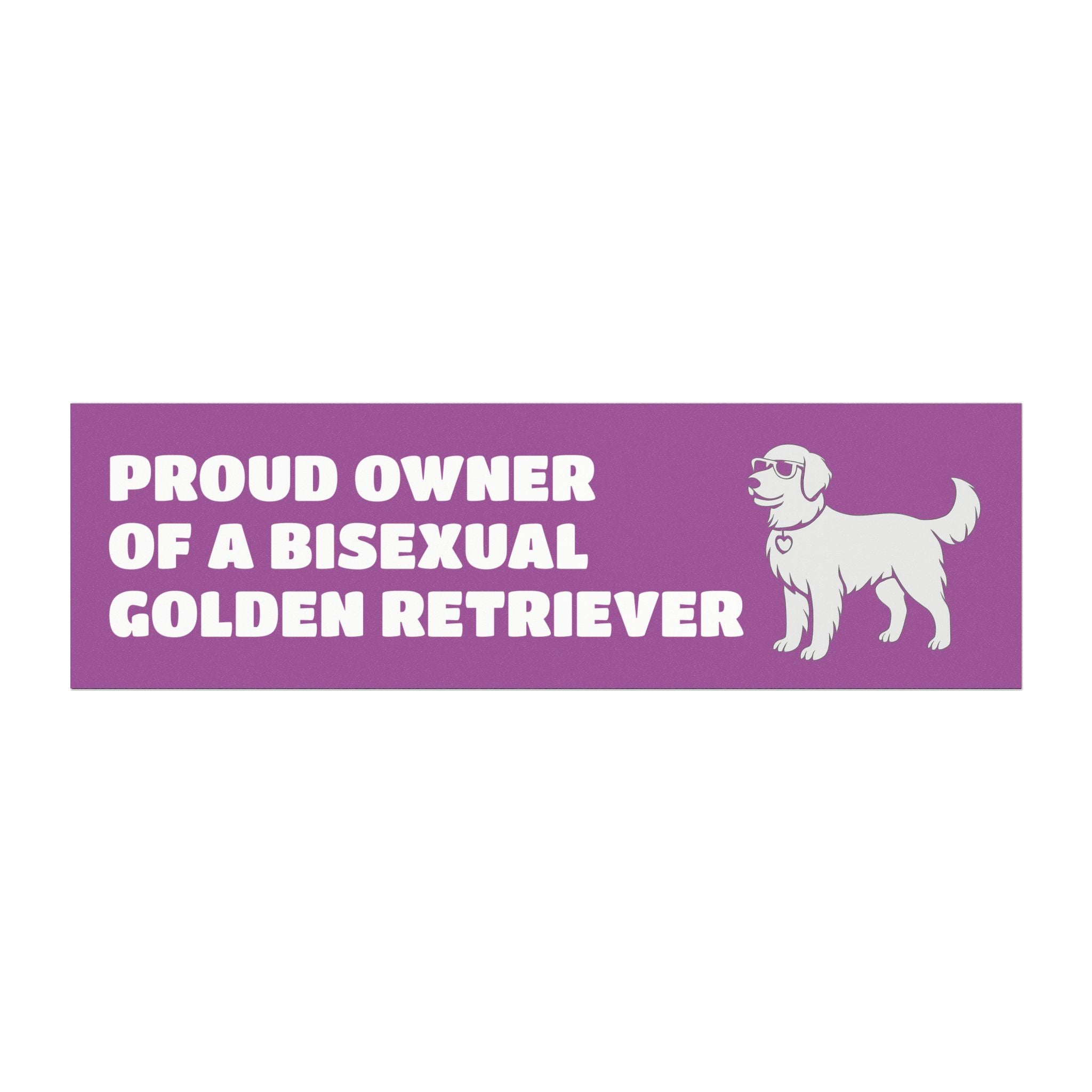 Proud Owner Of A Bisexual Golden Retriever Vehicle Magnet - Funny Car Decoration for Dog Lovers
