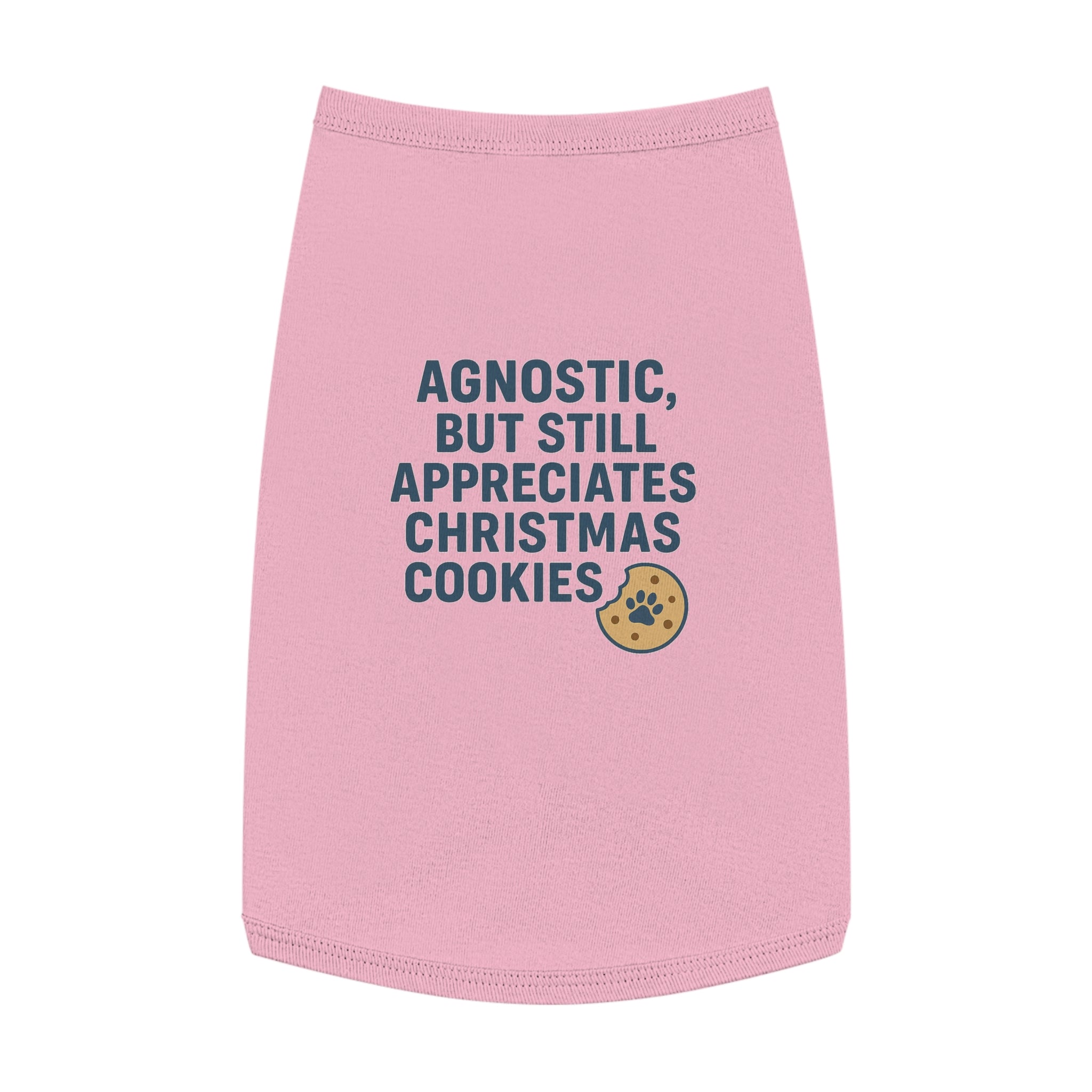Agnostic, But Still Appreciates Christmas Cookies Dog Tank Top -- Funny Christmas Apparel for Dogs