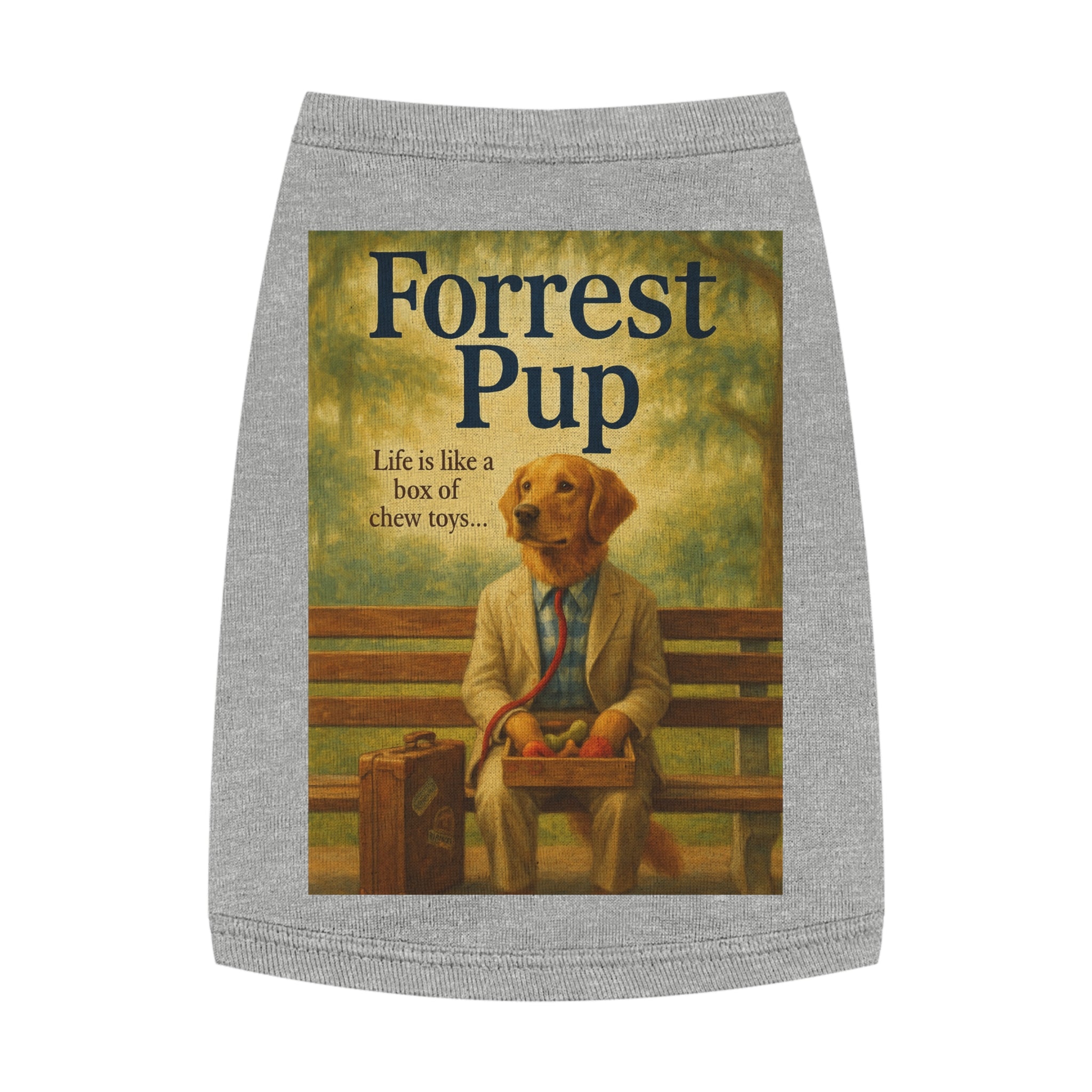 Forrest Pup Pet Tank Top-- Funny Parody Shirt for Dog Lovers
