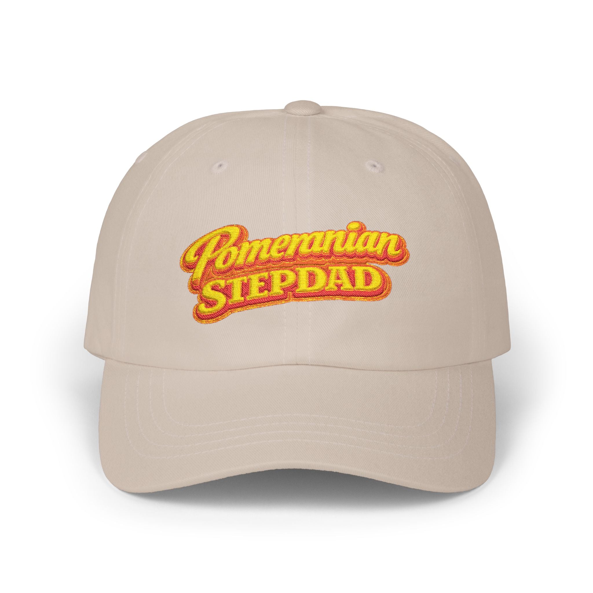 Pomeranian Stepdad Dad Cap — Embroidered Baseball Hat for Dog Lovers