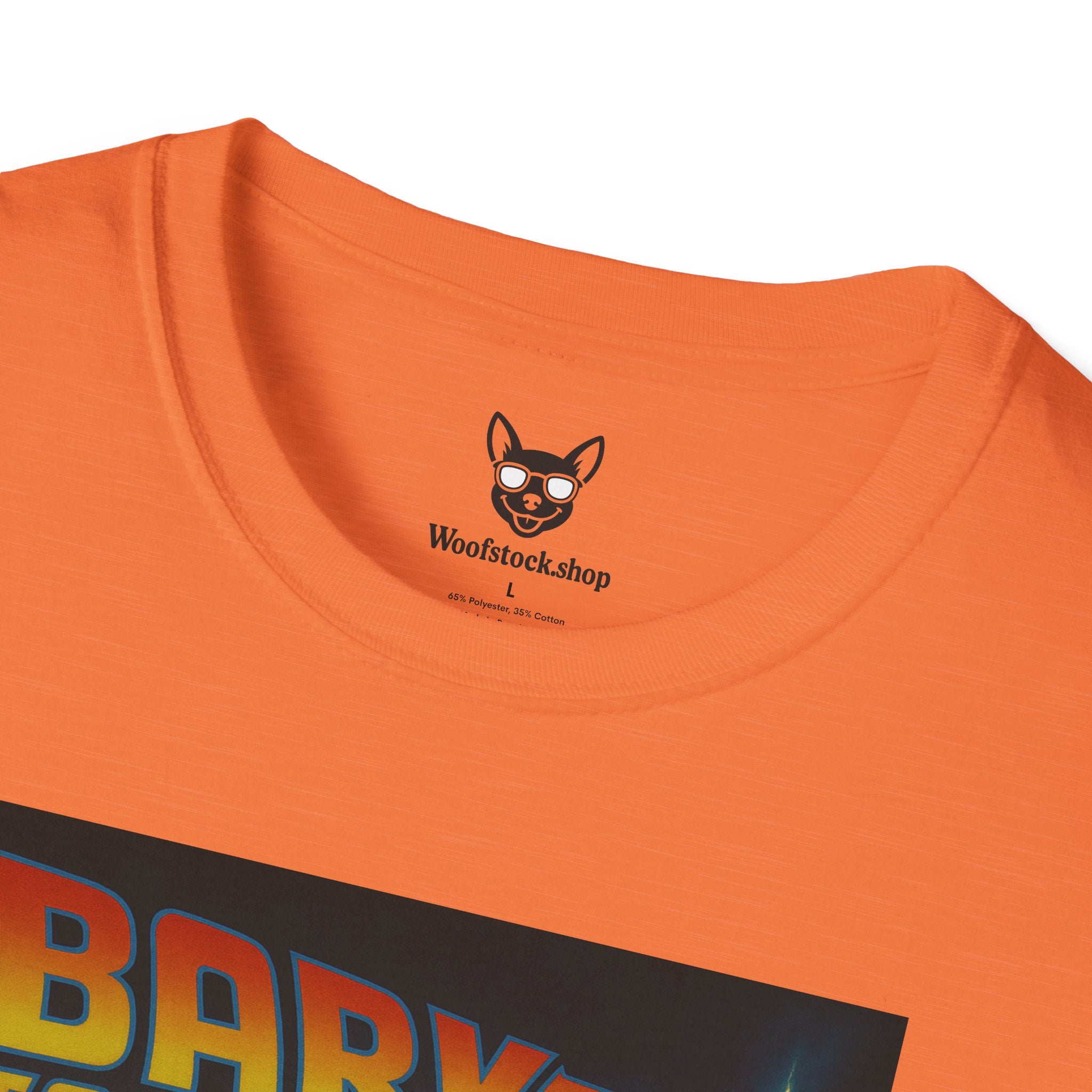 Back to the Future Movie Poster Dog Parody Unisex Softstyle T-Shirt -- Funny Dog Movie Tee for Film and Dog Lovers