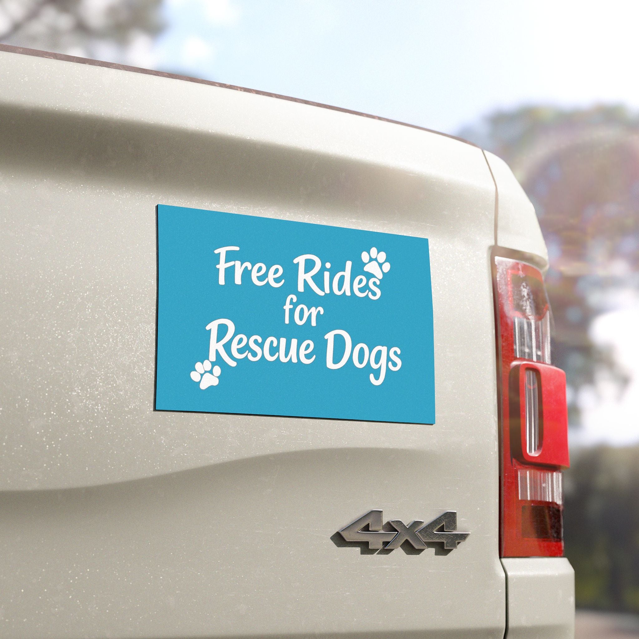 Free Rides for Rescue Dogs Bumper Magnet -- Cute Bumper Magnet for Dog Lovers