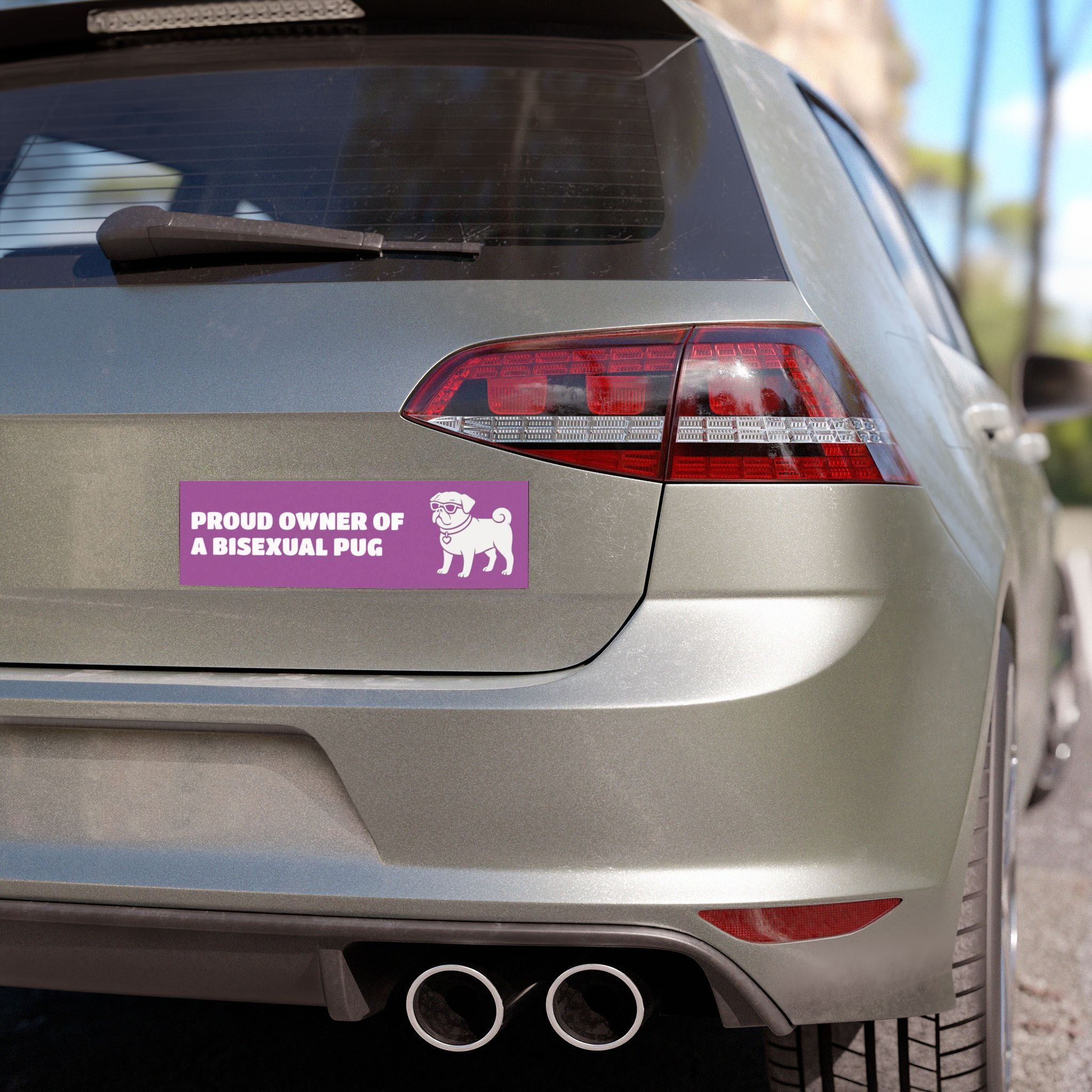 Proud Owner Of A Bisexual Pug Vehicle Magnet - Funny Car Decoration for Dog Lovers