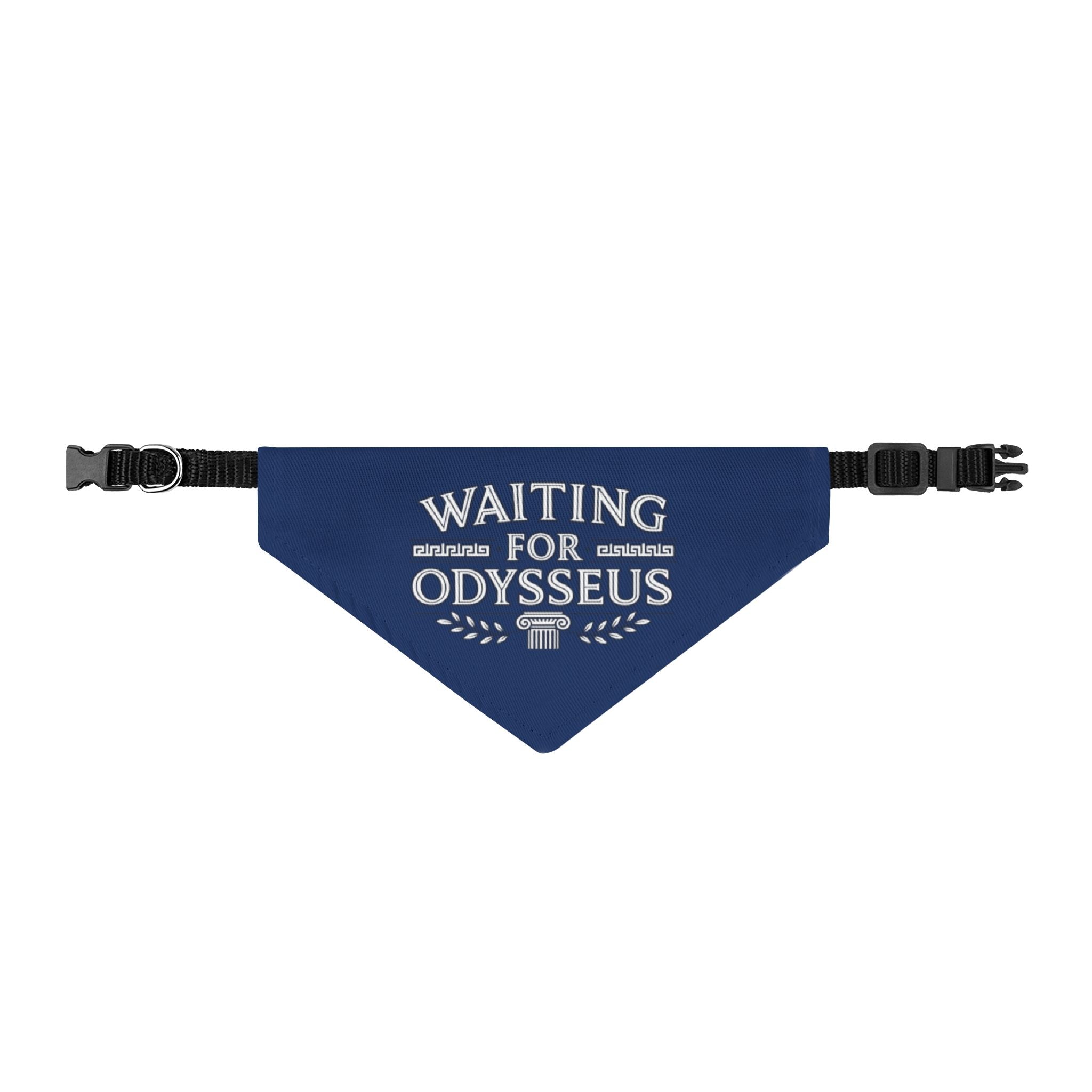 Waiting For Odysseus Clip-On Pet Bandana — Navy Pet Accessory