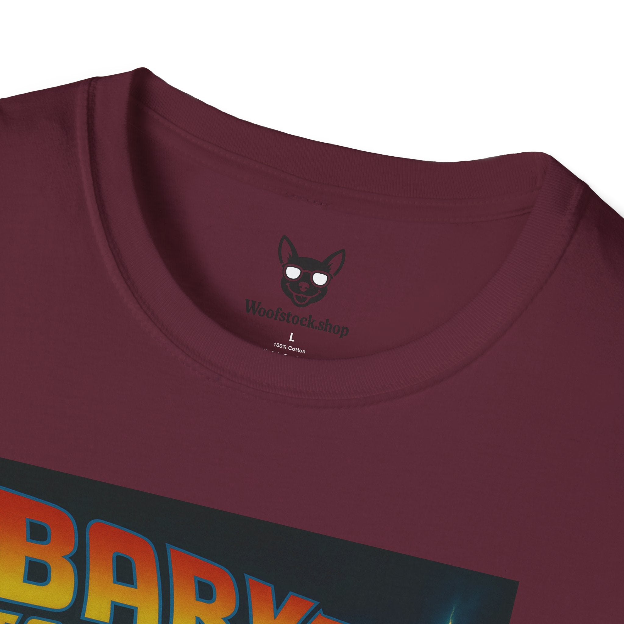 Back to the Future Movie Poster Dog Parody Unisex Softstyle T-Shirt -- Funny Dog Movie Tee for Film and Dog Lovers