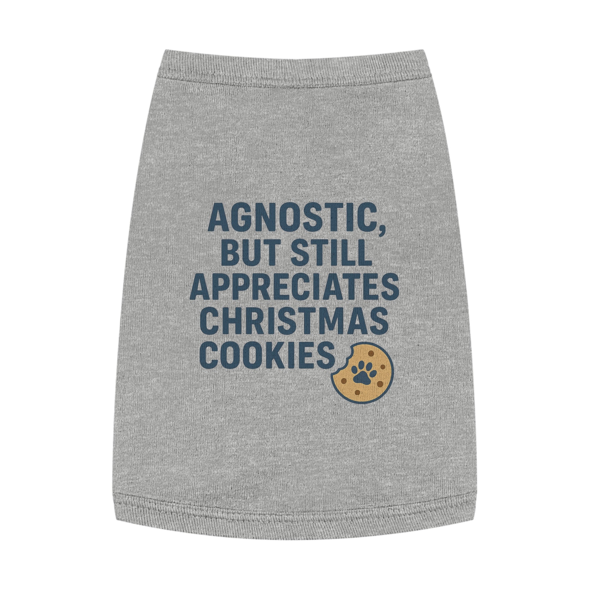 Agnostic, But Still Appreciates Christmas Cookies Dog Tank Top -- Funny Christmas Apparel for Dogs