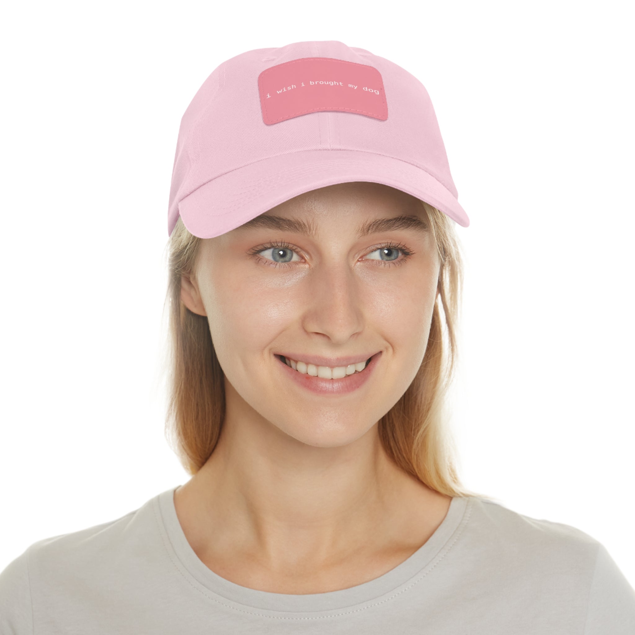 I Wish I Brought My Dog Hat with Patch (Rectangle) -- Funny Hat for Dog Lovers