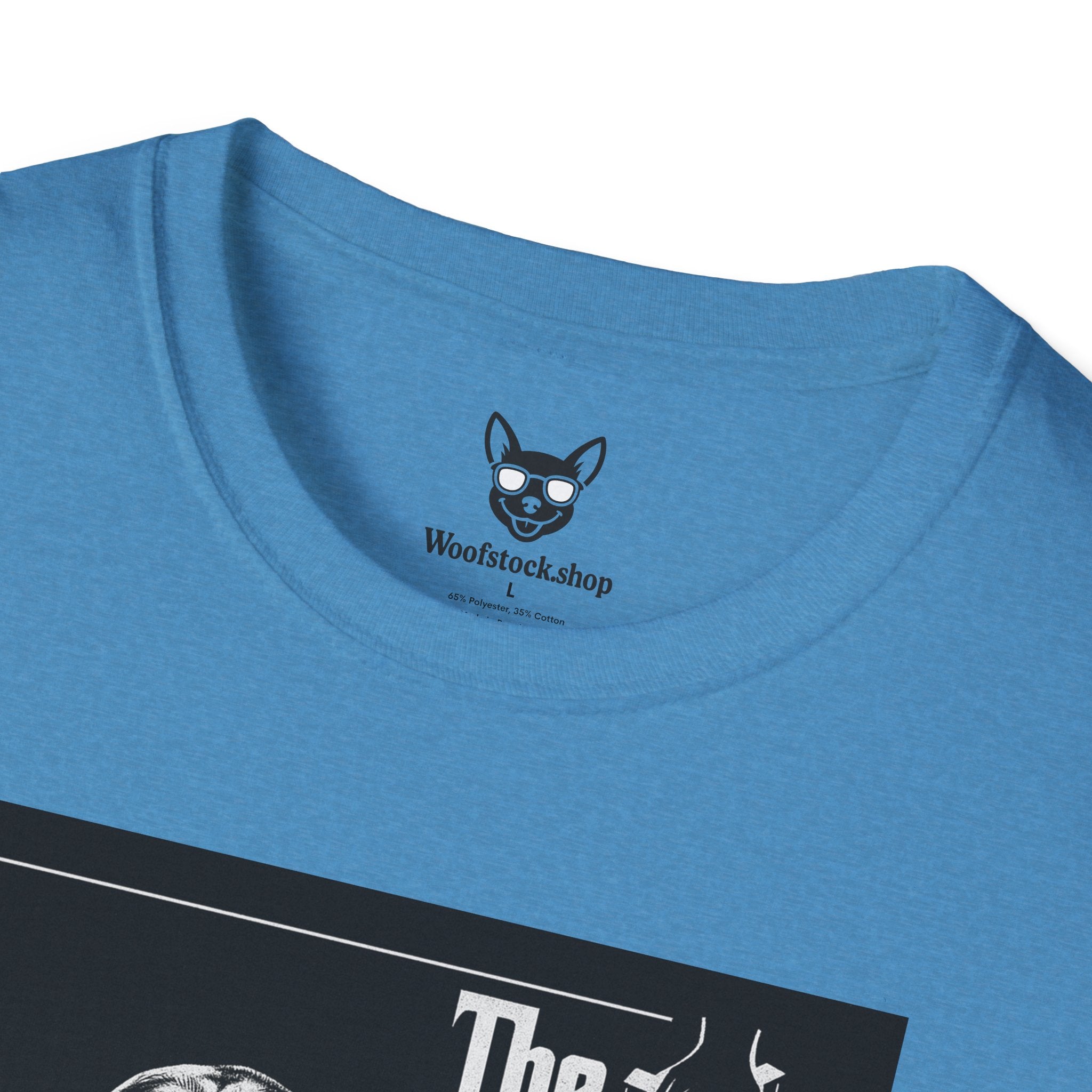 The Godfather Movie Poster Dog Parody Unisex Softstyle T-Shirt – Funny Movie Tee for Film and Dog Lovers