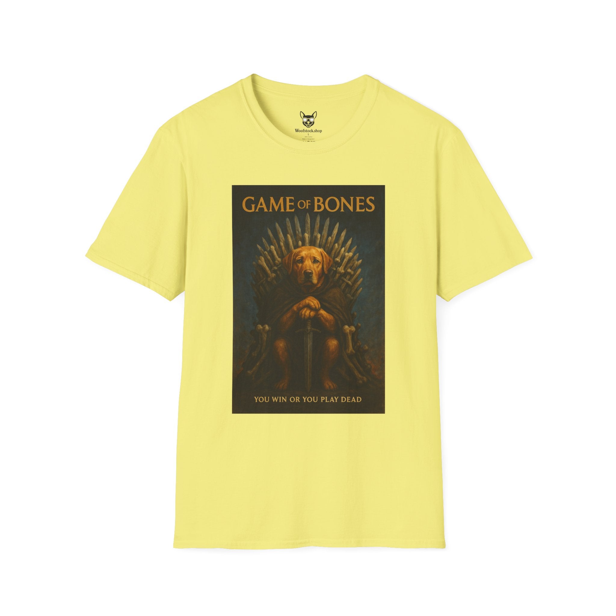 Game of Thrones TV Poster Dog Parody Unisex Softstyle T-Shirt -- Funny Dog Tee for TV and Dog Lovers