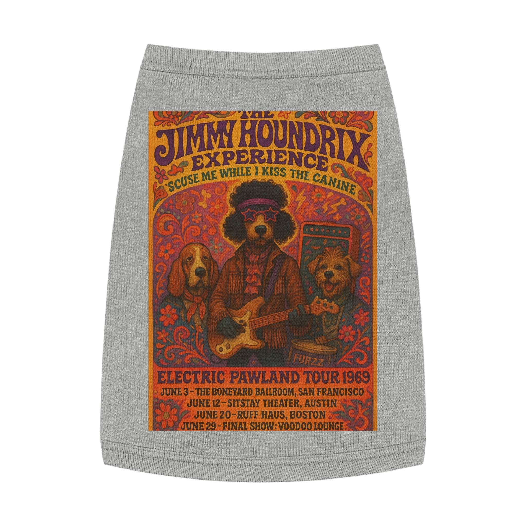 Jimi Houndrix Pet Tank -- Funny Fleetwood Mac Parody Shirt for Dog Lovers