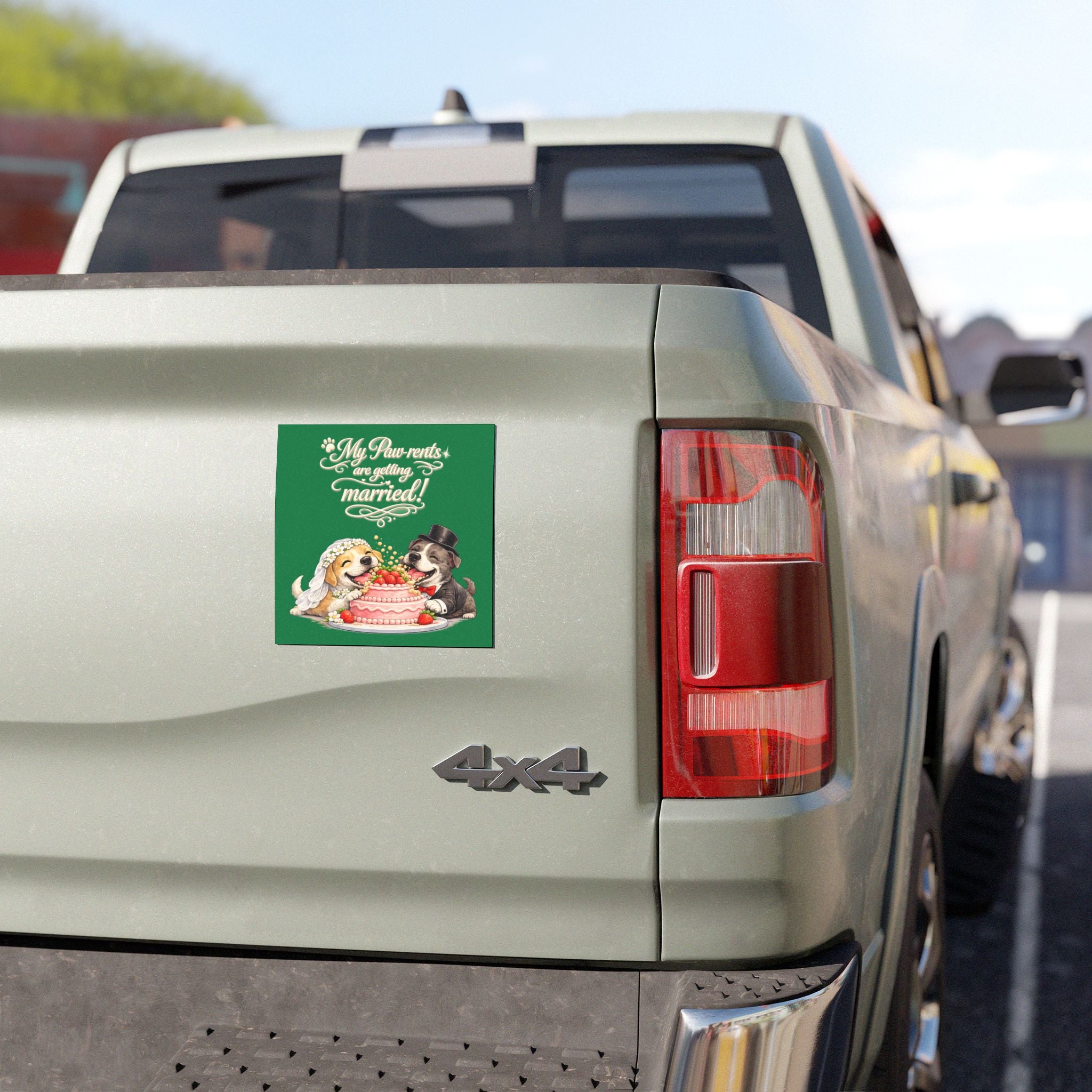 My Paw-rents Are Getting Married! Pit bull Wedding Car Magnet