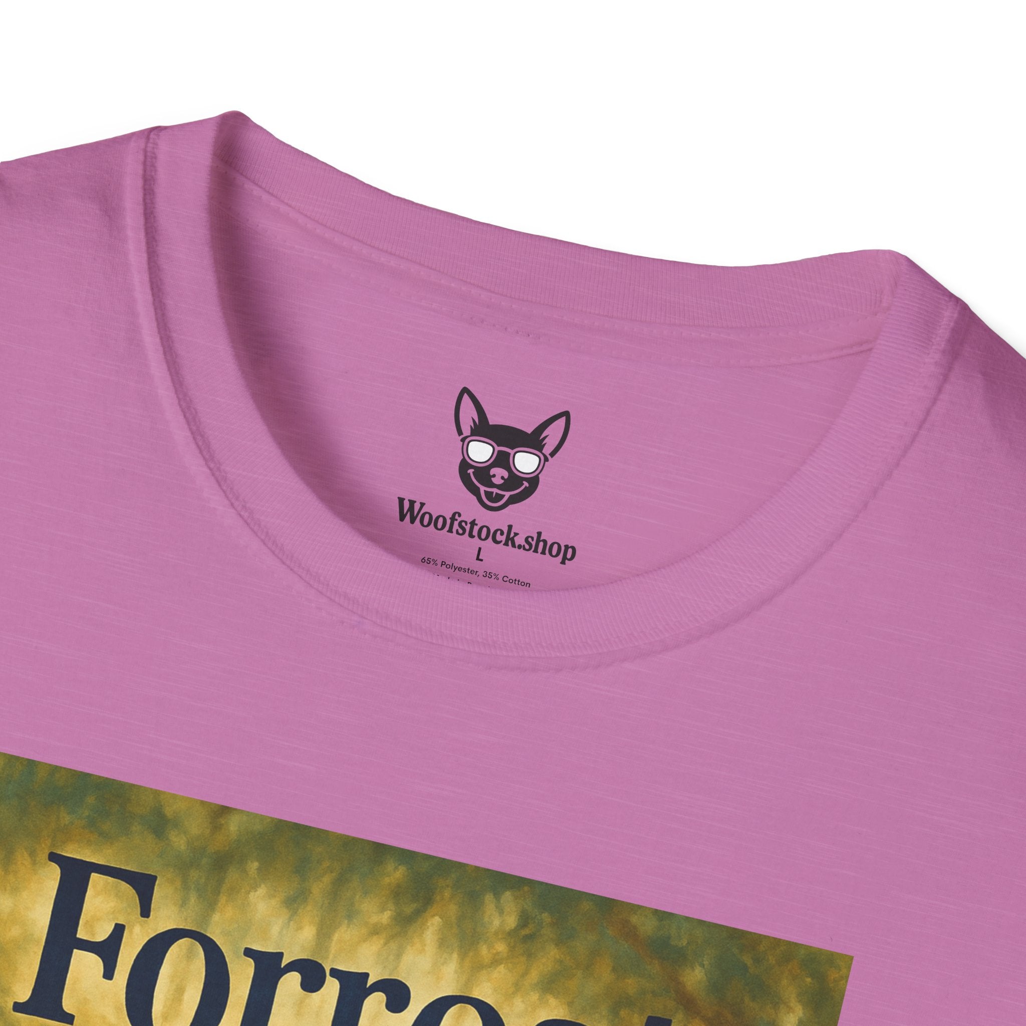 Forrest Gump Movie Poster Dog Parody Unisex Softstyle T-Shirt -- Funny Dog Movie Tee for Film and Dog Lovers