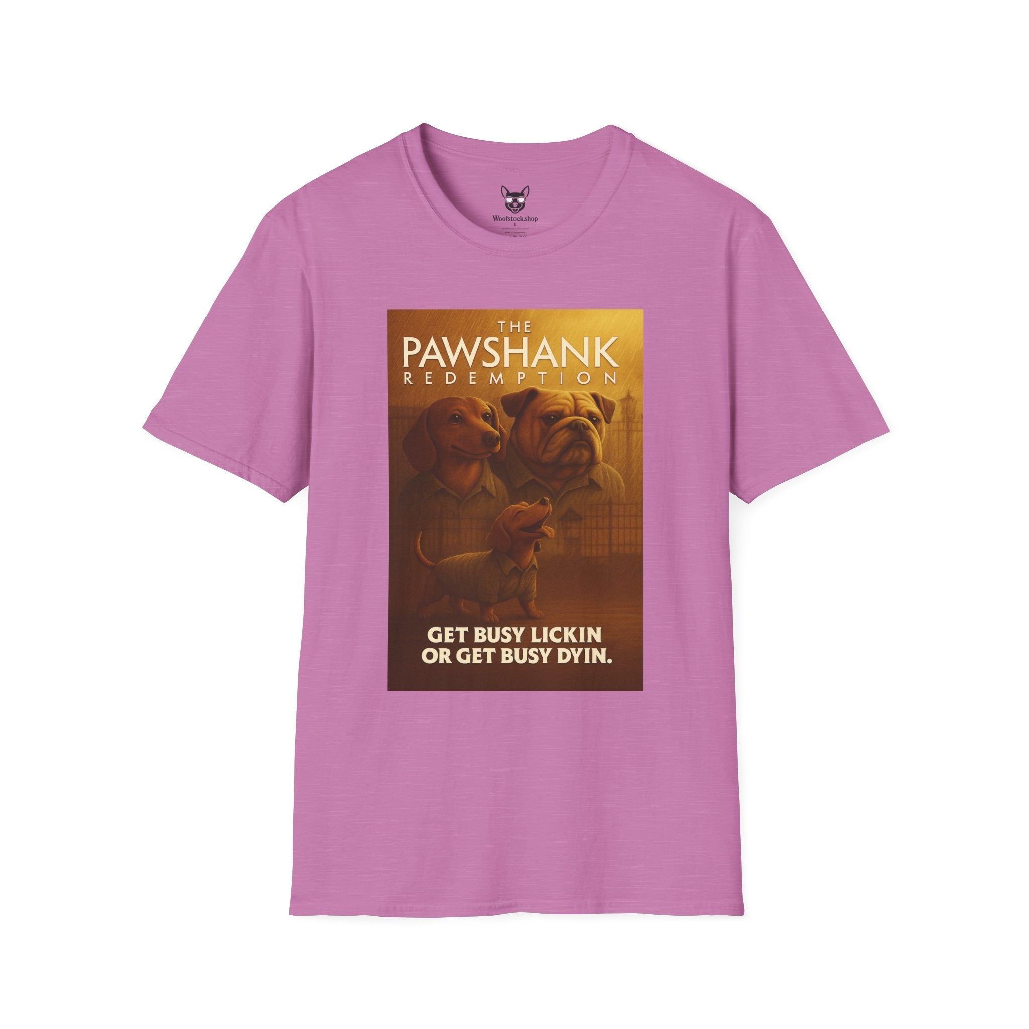 The Shawshank Redemption Movie Poster Dog Parody Unisex Softstyle T-Shirt -- Funny Dog Movie Tee for Film and Dog Lovers