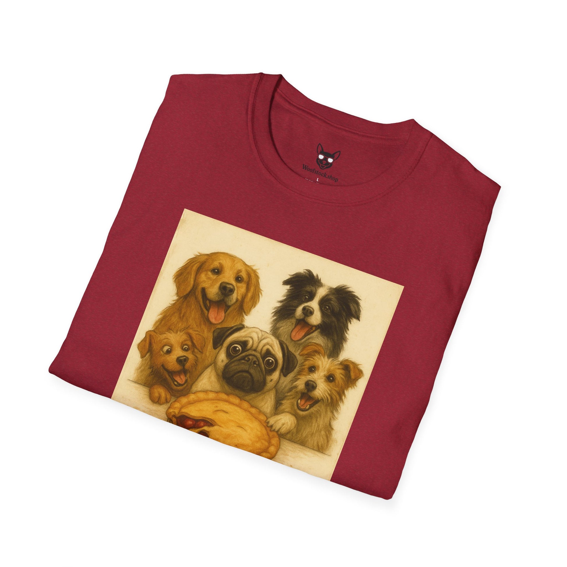 American Pie Movie Poster Dog Parody Unisex Softstyle T-Shirt -- Funny Dog Movie Tee for Film and Dog Lovers