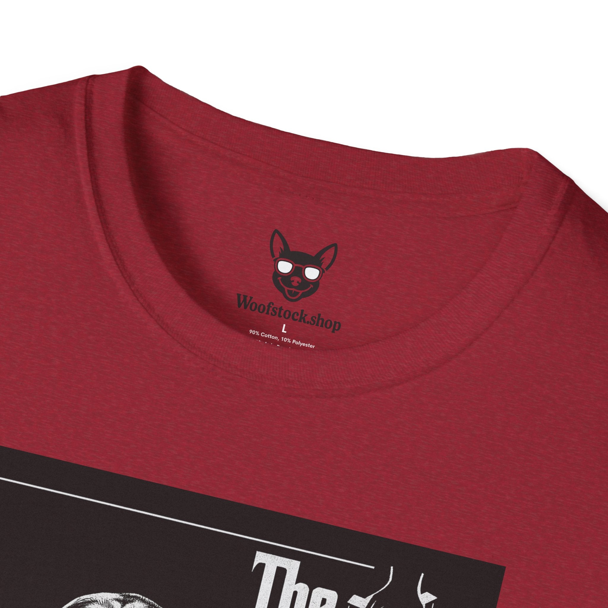 The Godfather Movie Poster Dog Parody Unisex Softstyle T-Shirt – Funny Movie Tee for Film and Dog Lovers