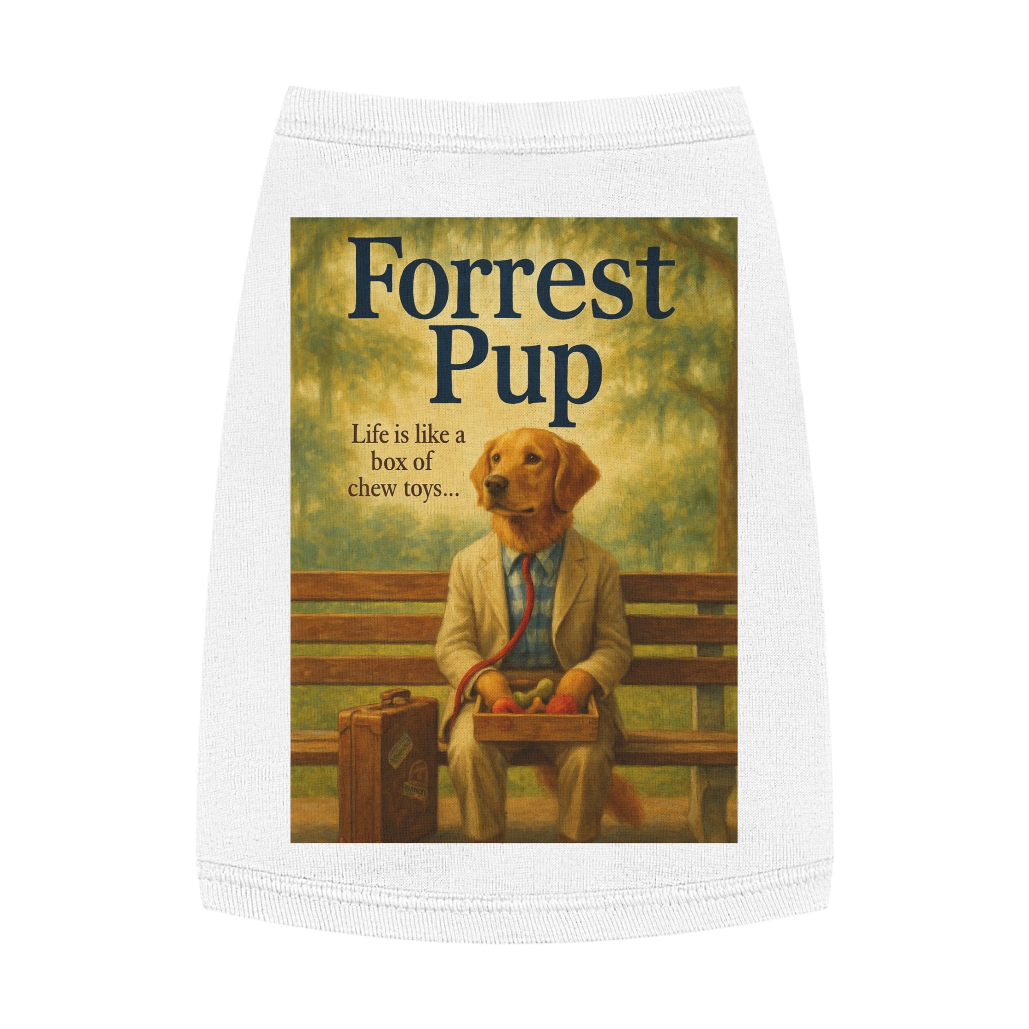 Forrest Pup Pet Tank Top-- Funny Parody Shirt for Dog Lovers