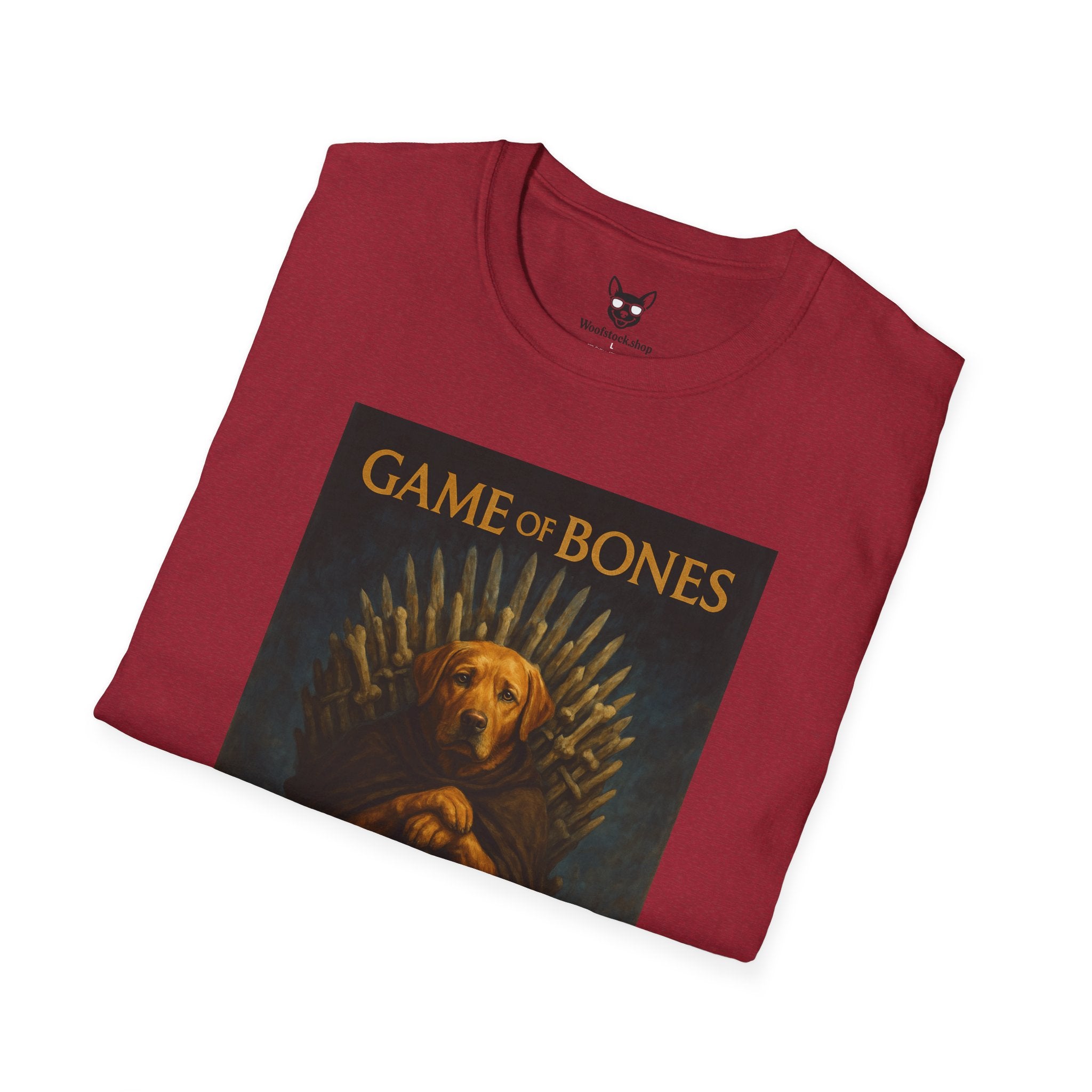 Game of Thrones TV Poster Dog Parody Unisex Softstyle T-Shirt -- Funny Dog Tee for TV and Dog Lovers
