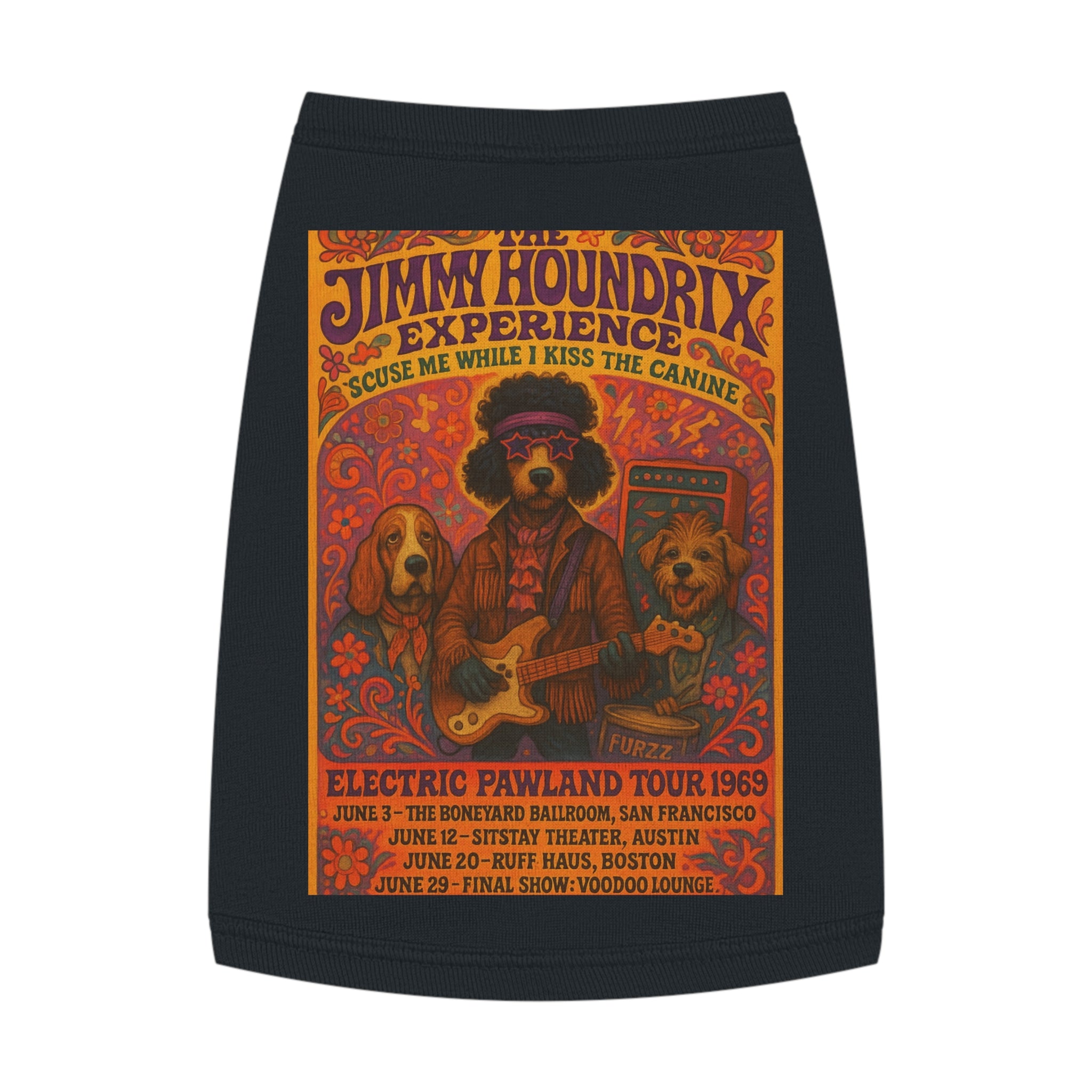 Jimi Houndrix Pet Tank -- Funny Fleetwood Mac Parody Shirt for Dog Lovers