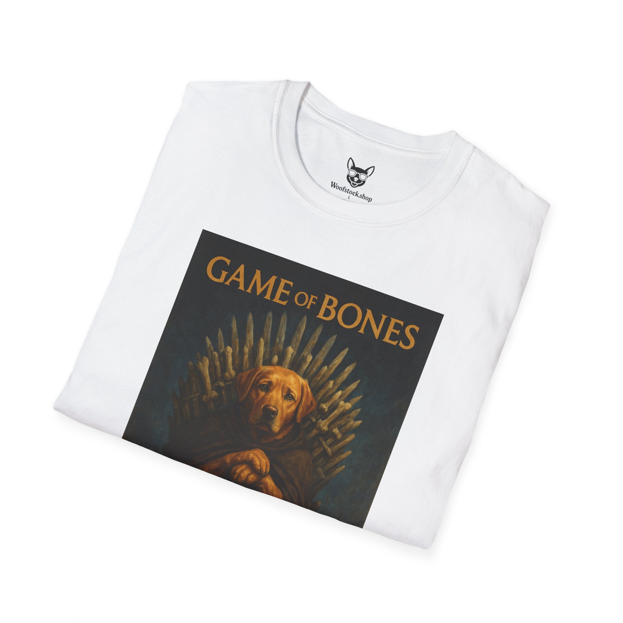 Game of Thrones TV Poster Dog Parody Unisex Softstyle T-Shirt -- Funny Dog Tee for TV and Dog Lovers