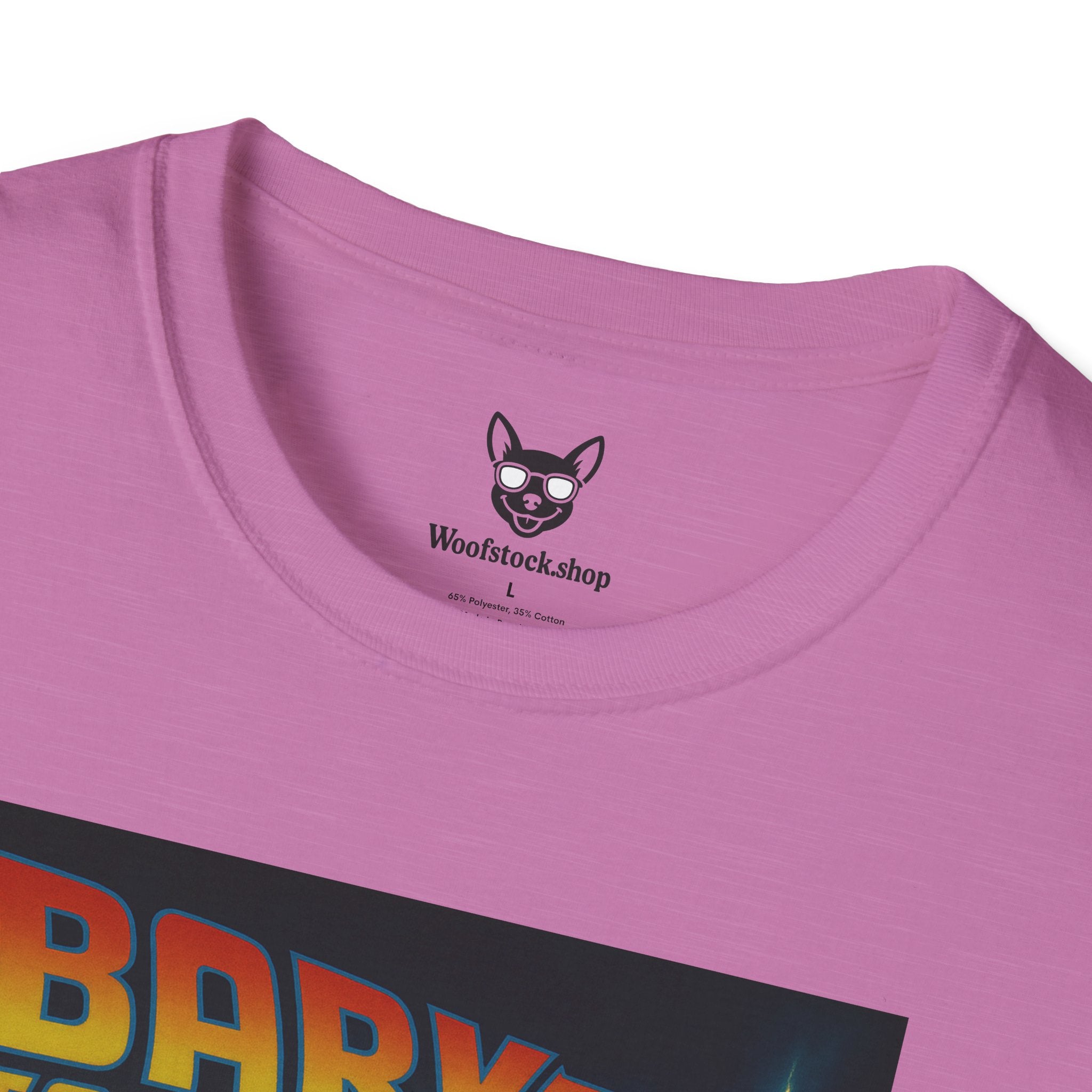 Back to the Future Movie Poster Dog Parody Unisex Softstyle T-Shirt -- Funny Dog Movie Tee for Film and Dog Lovers