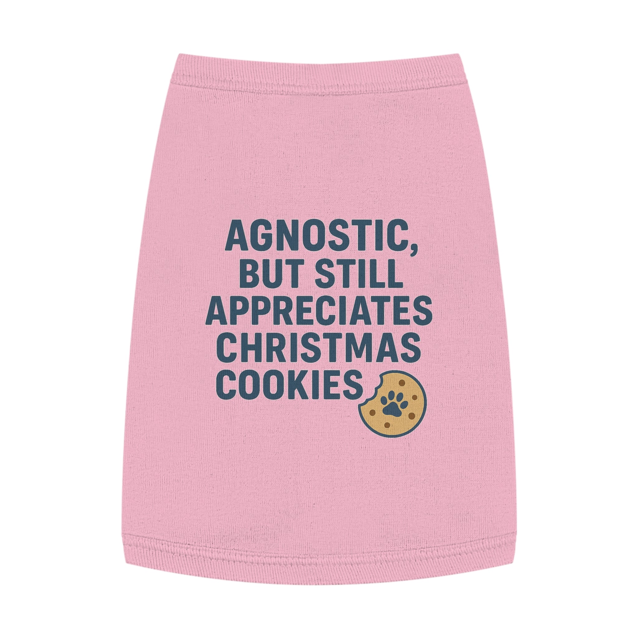 Agnostic, But Still Appreciates Christmas Cookies Dog Tank Top -- Funny Christmas Apparel for Dogs