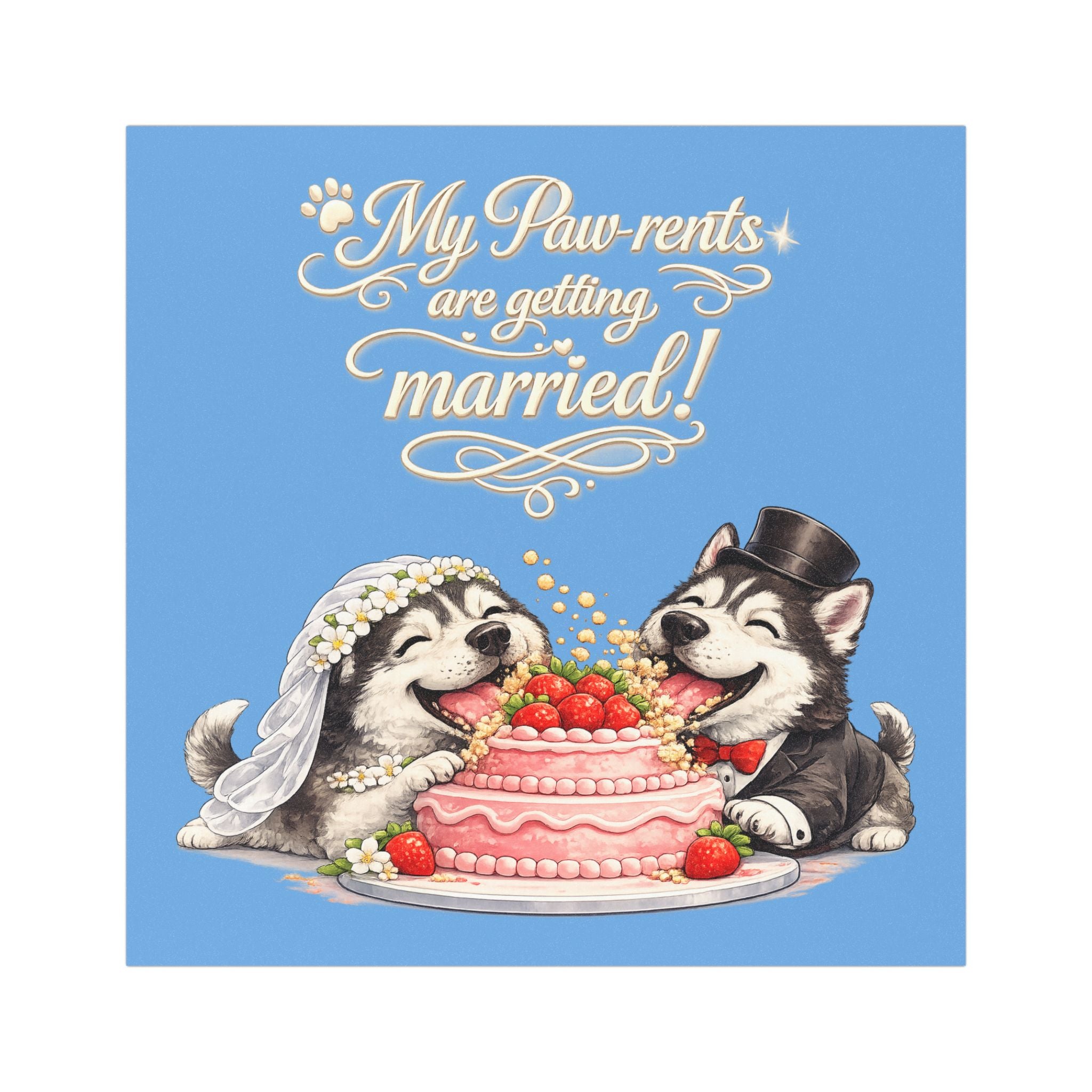 My Paw-rents Are Getting Married! Husky Retriever Wedding Car Magnet