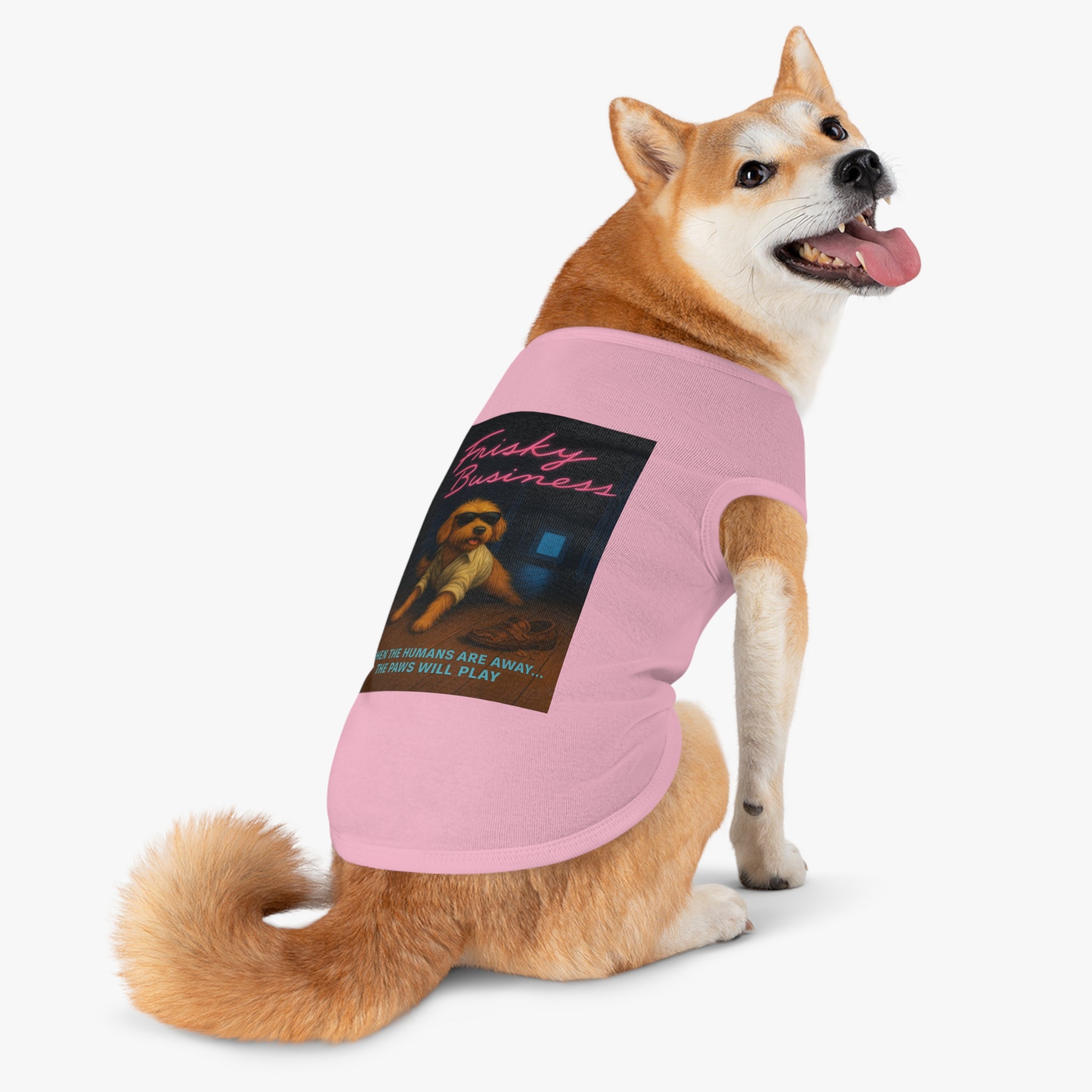 Frisky Business Pet Tank Top-- Funny Parody Shirt for Dog Lovers