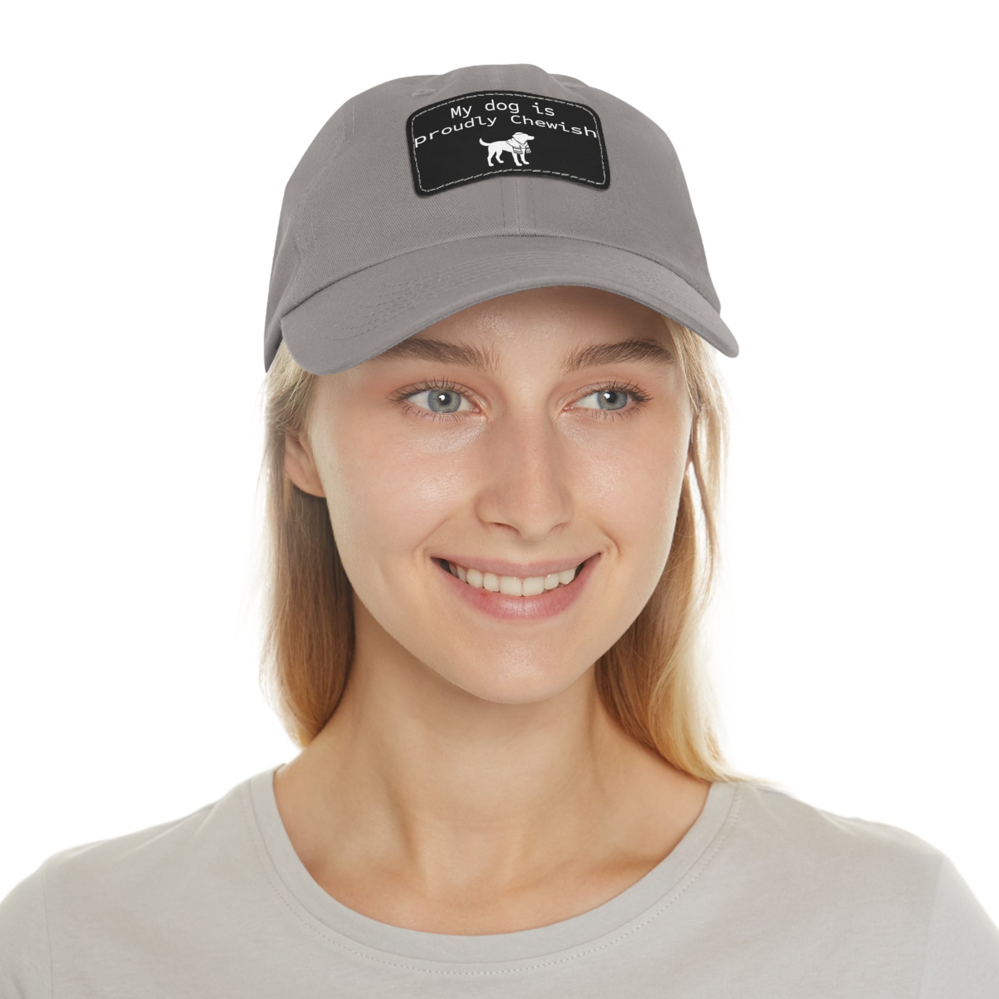 My Dog is Proudly Chewish Hat with patch -- Funny Hat for Dog Lovers