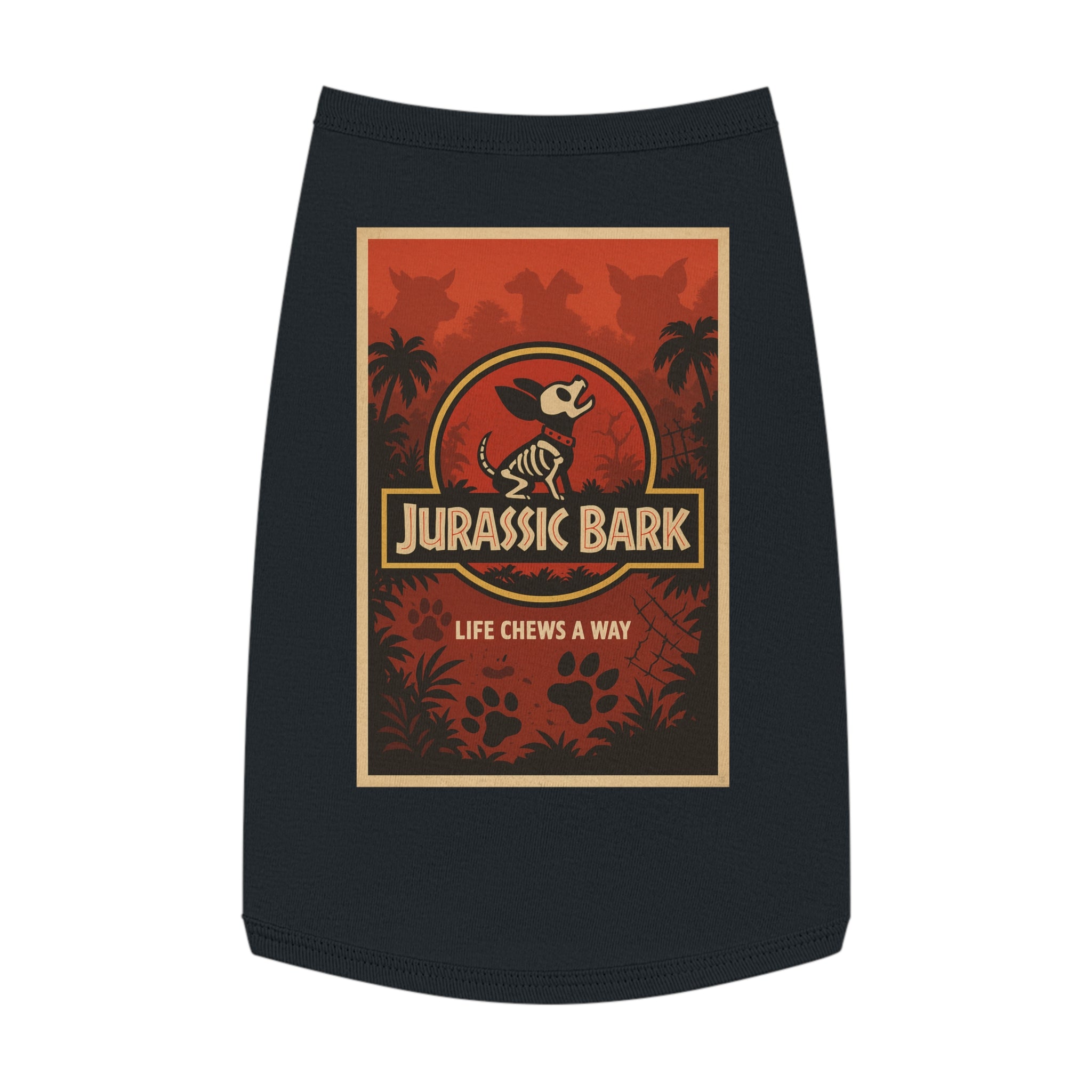 Jurassic Bark Pet Tank Top-- Funny "Jurassic Park" Parody Shirt for Dog Lovers