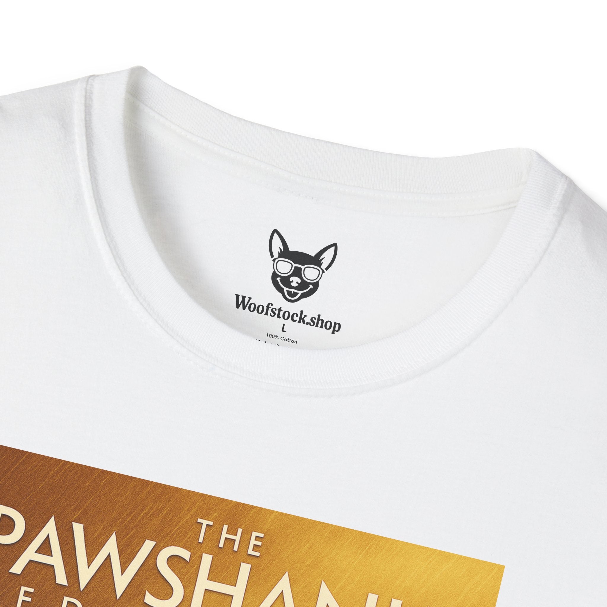 The Shawshank Redemption Movie Poster Dog Parody Unisex Softstyle T-Shirt -- Funny Dog Movie Tee for Film and Dog Lovers