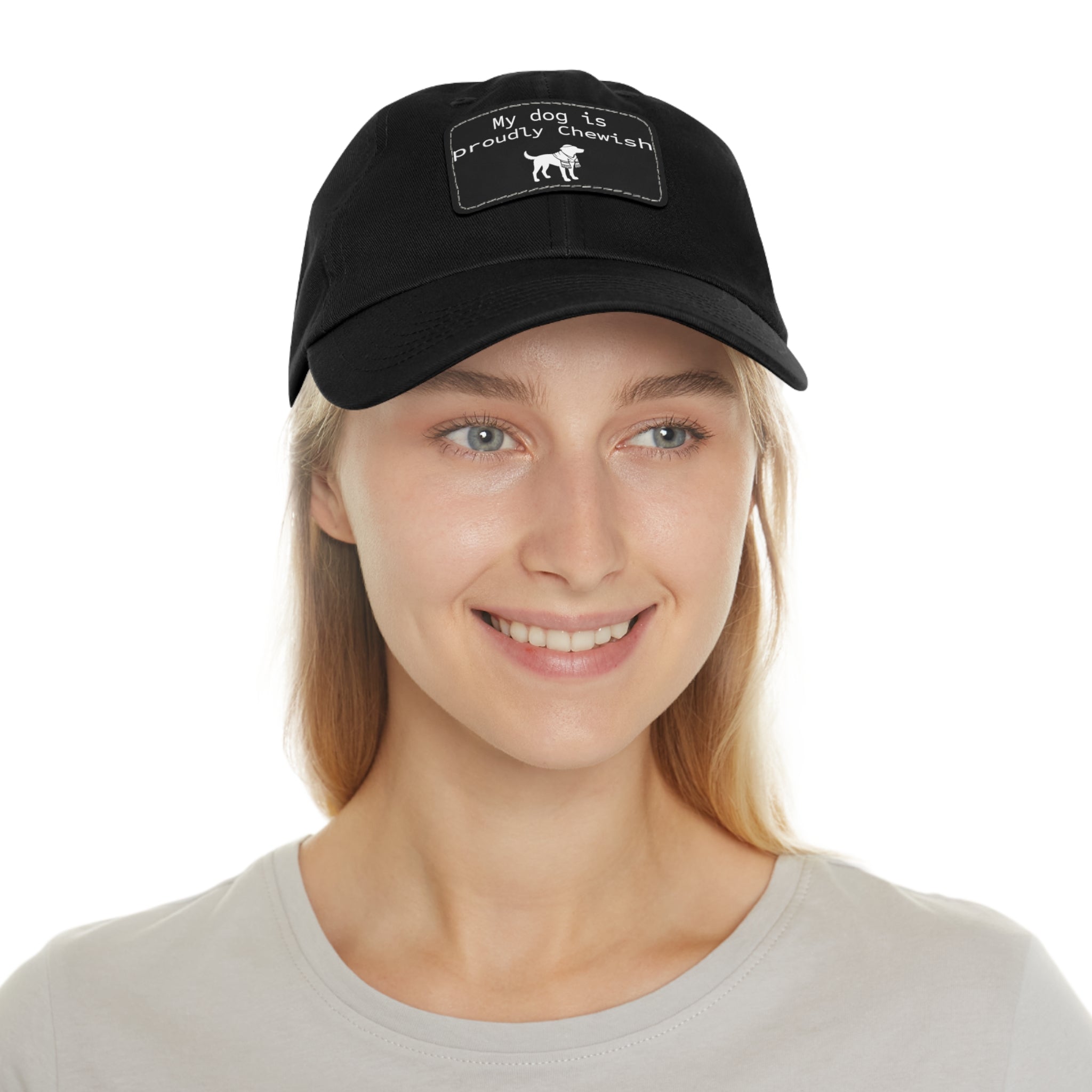 My Dog is Proudly Chewish Hat with patch -- Funny Hat for Dog Lovers