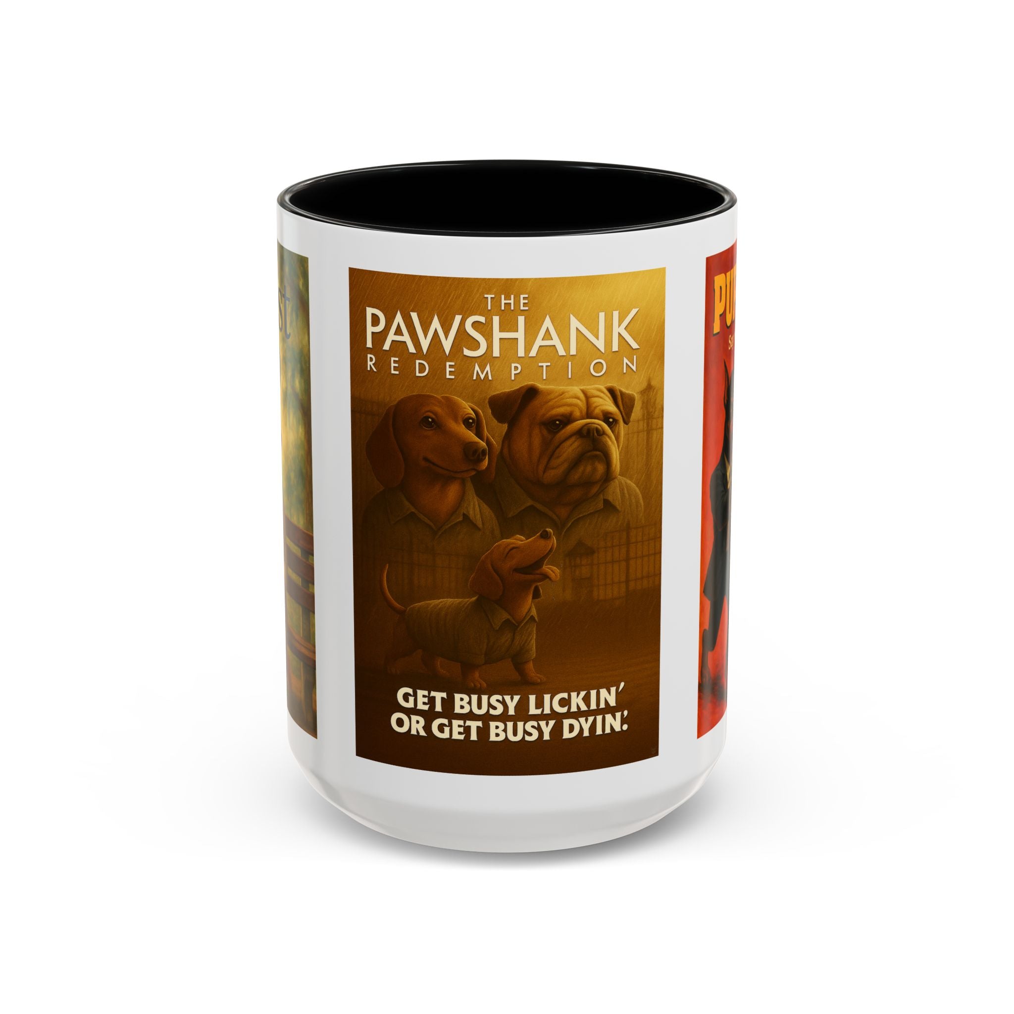90s Movie Classics Dog Parody Mug – Funny Gift for Forrest Gump, Shawshank Redemption, and Pulp Fiction Fans