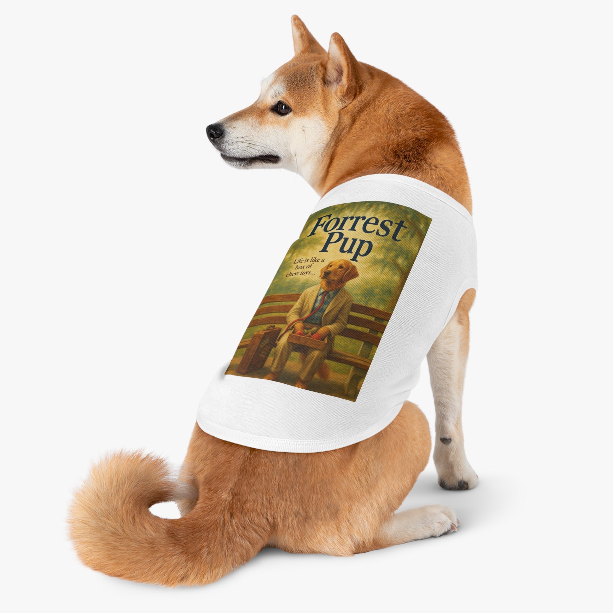 Forrest Pup Pet Tank Top-- Funny Parody Shirt for Dog Lovers