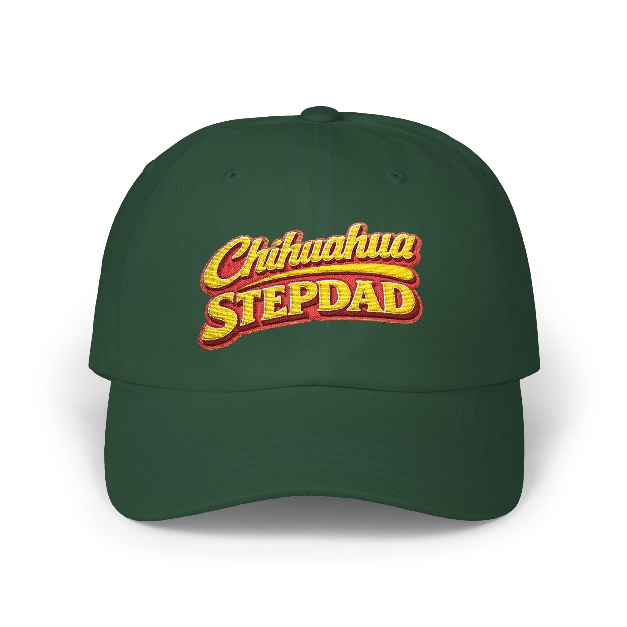 Chihuahua Dachshund Stepdad Dad Cap — Embroidered White Baseball Hat for Dog Lovers