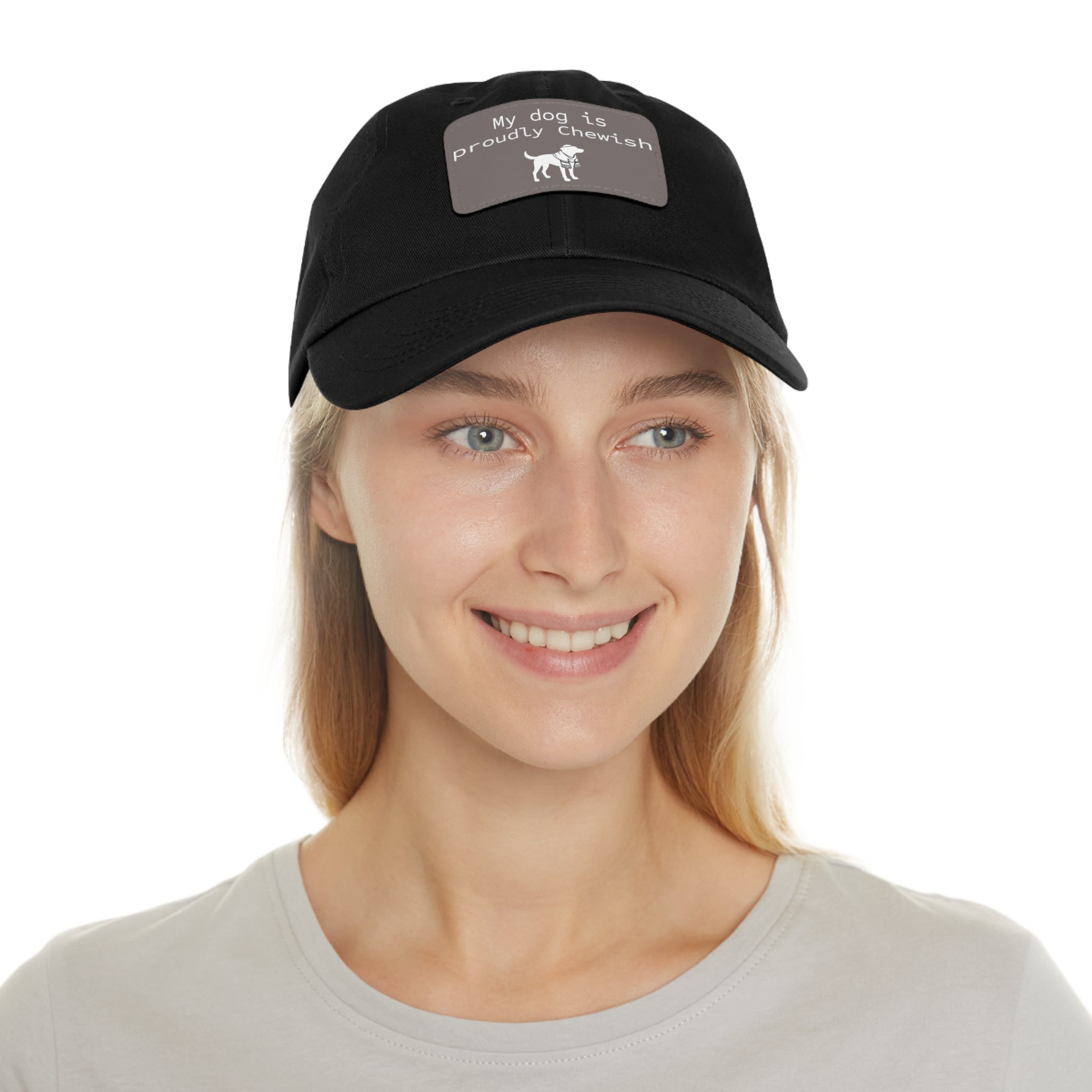 My Dog is Proudly Chewish Hat with patch -- Funny Hat for Dog Lovers