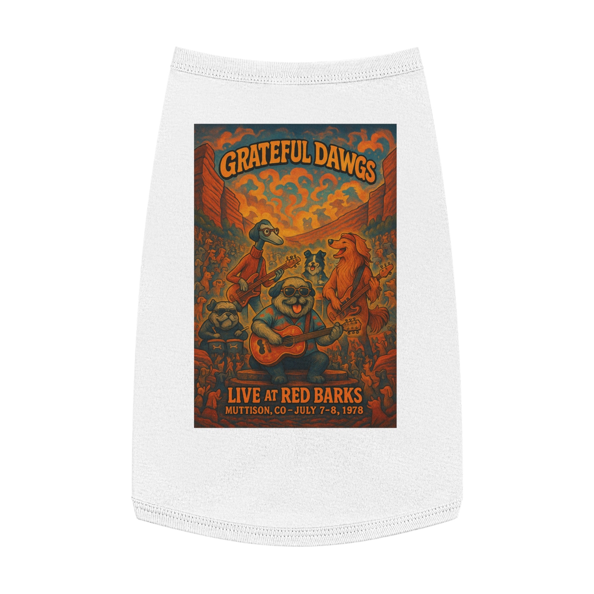 Grateful Dawgs Pet Tank Top-- Funny Parody Concert Shirt for Dog Lovers
