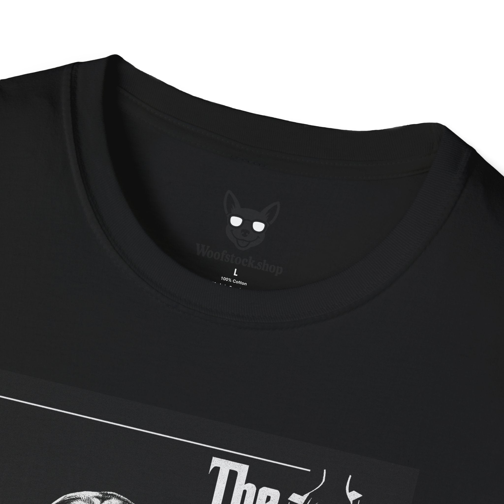 The Godfather Movie Poster Dog Parody Unisex Softstyle T-Shirt – Funny Movie Tee for Film and Dog Lovers