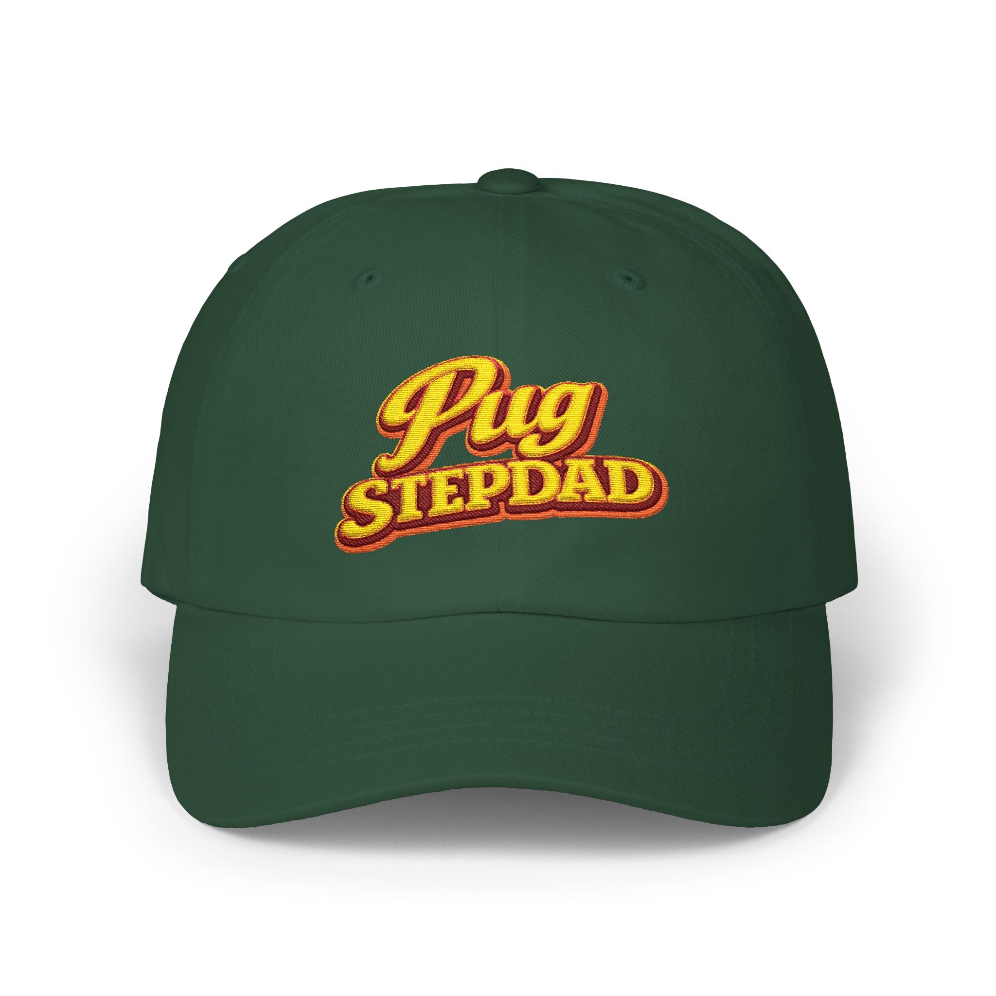 Pug Stepdad Dad Cap — Embroidered Baseball Hat for Dog Lovers