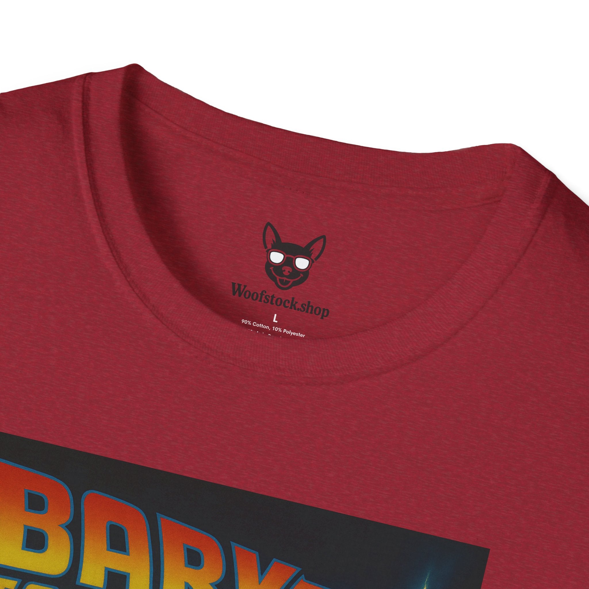 Back to the Future Movie Poster Dog Parody Unisex Softstyle T-Shirt -- Funny Dog Movie Tee for Film and Dog Lovers