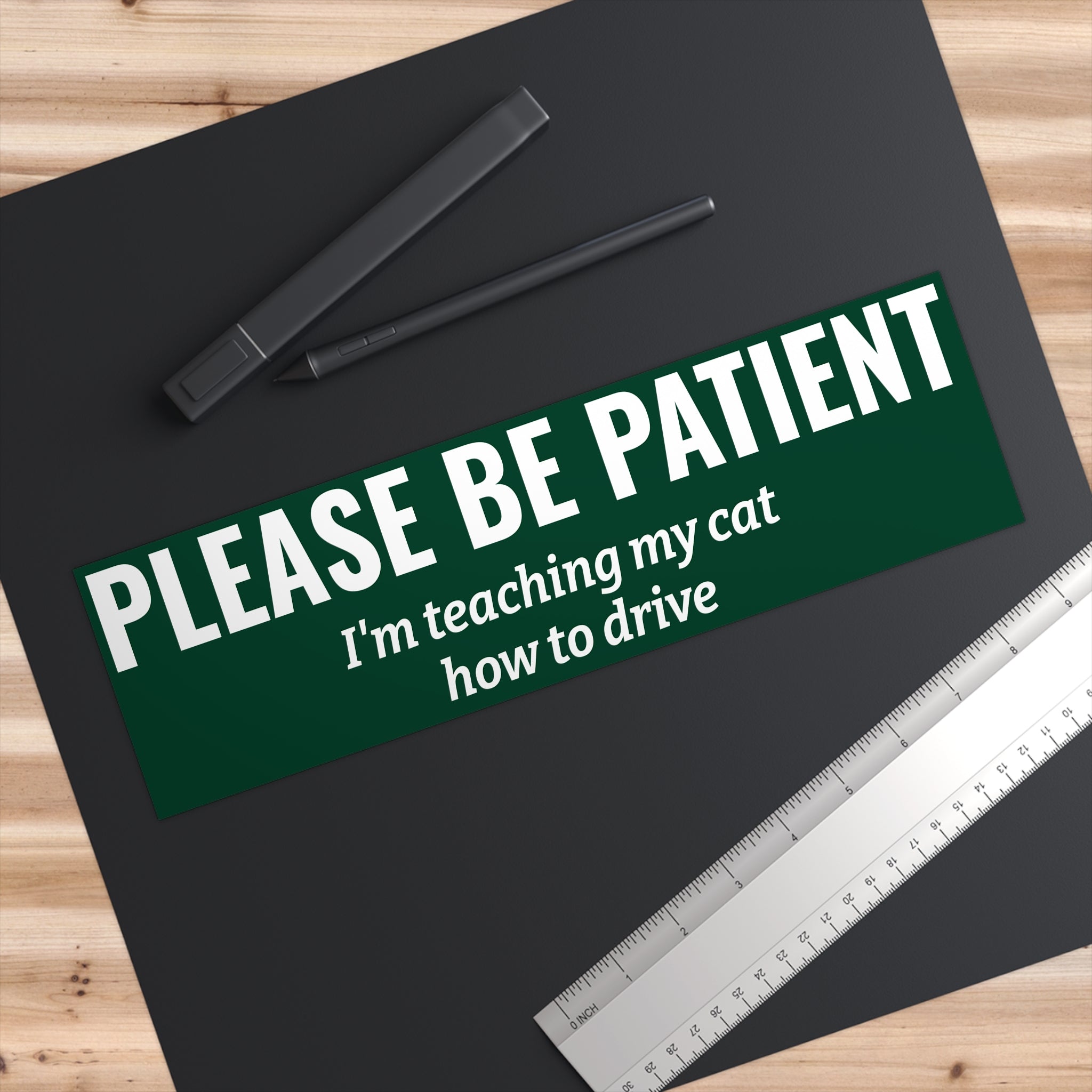 Copy of Please Be Patient Bumper Sticker — "I'm Teaching My Dog How to Drive" Humorous Car Decal (Purple)
