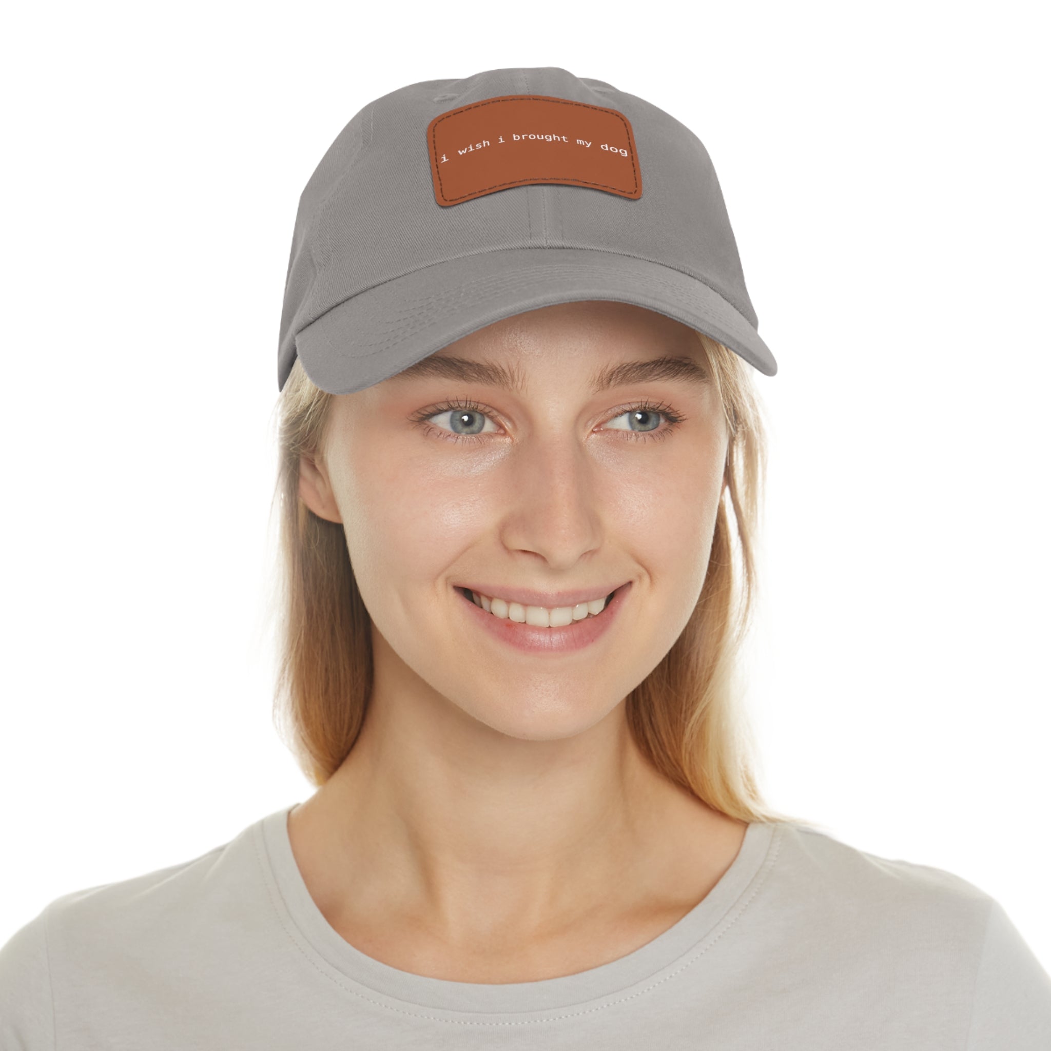 I Wish I Brought My Dog Hat with Patch (Rectangle) -- Funny Hat for Dog Lovers