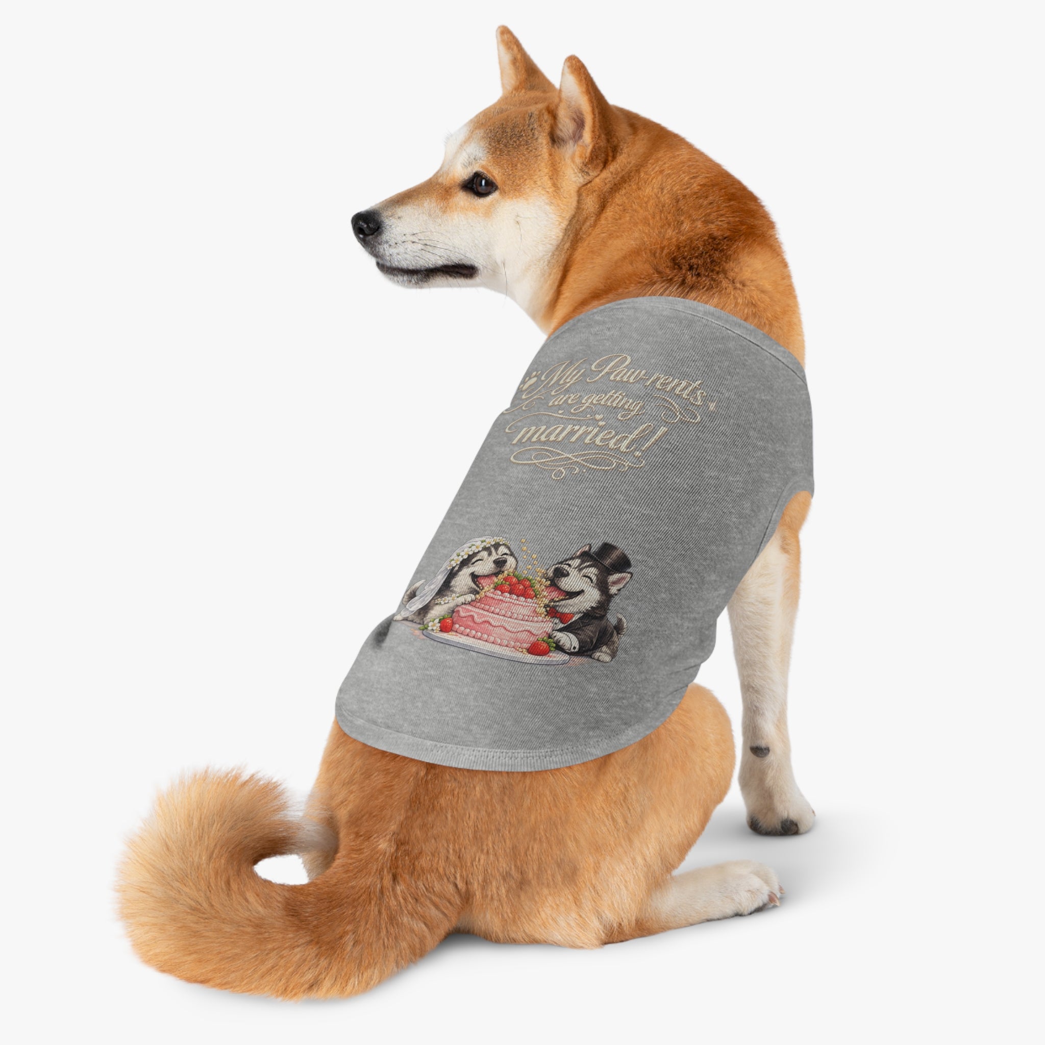 Engagement Gift for Dog Lovers -- My Pawrents Are Getting Married Dog Shirt Wedding Gift (Husky)