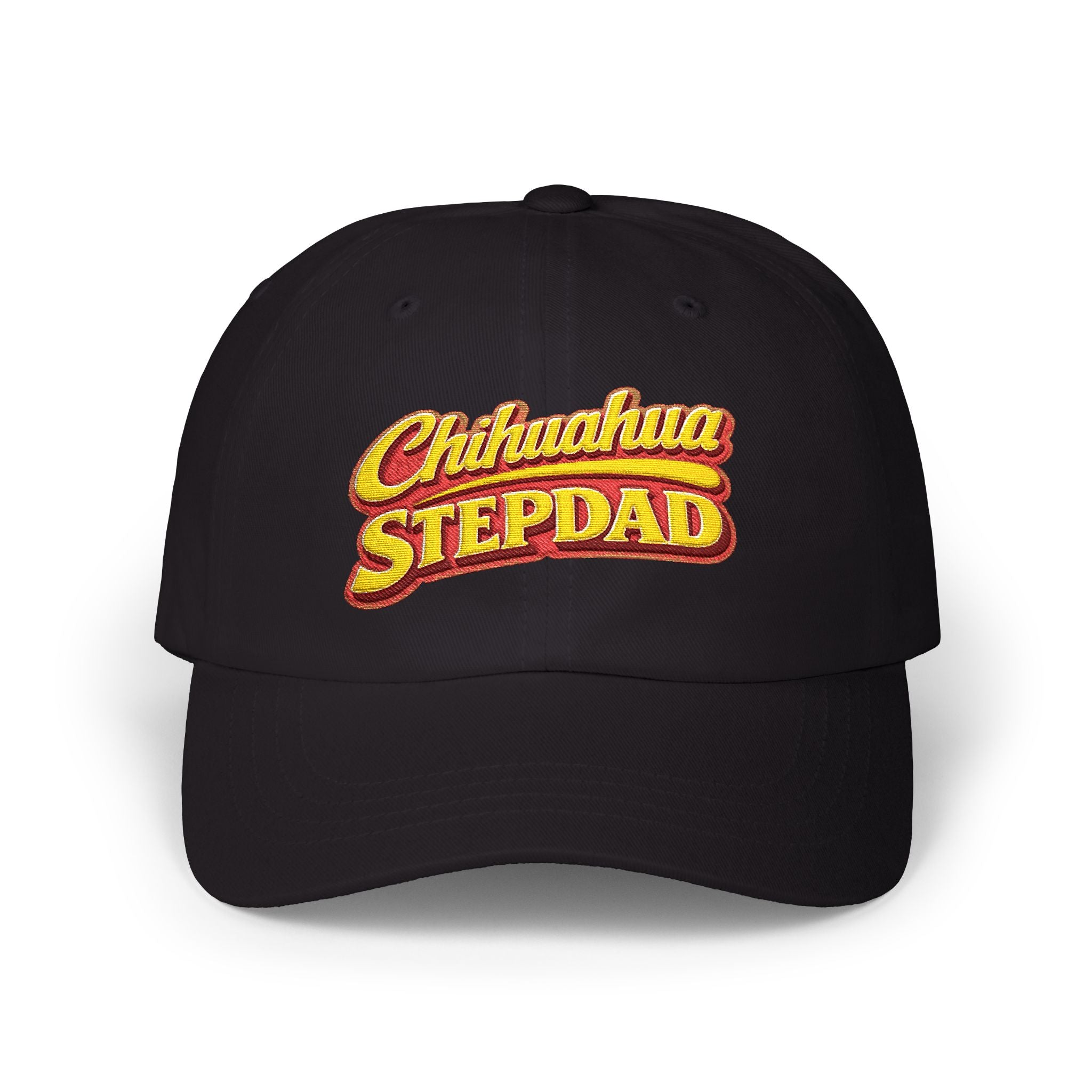 Chihuahua Dachshund Stepdad Dad Cap — Embroidered White Baseball Hat for Dog Lovers
